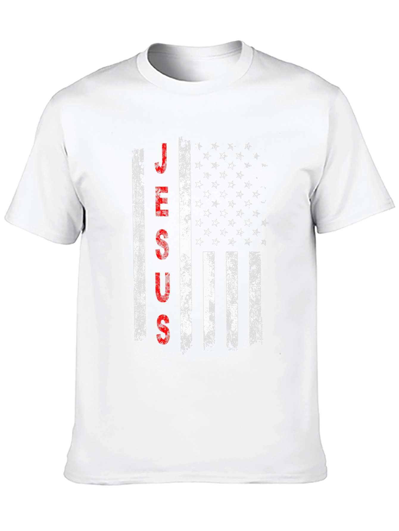 Jesus American Flag Distressed T-Shirt
