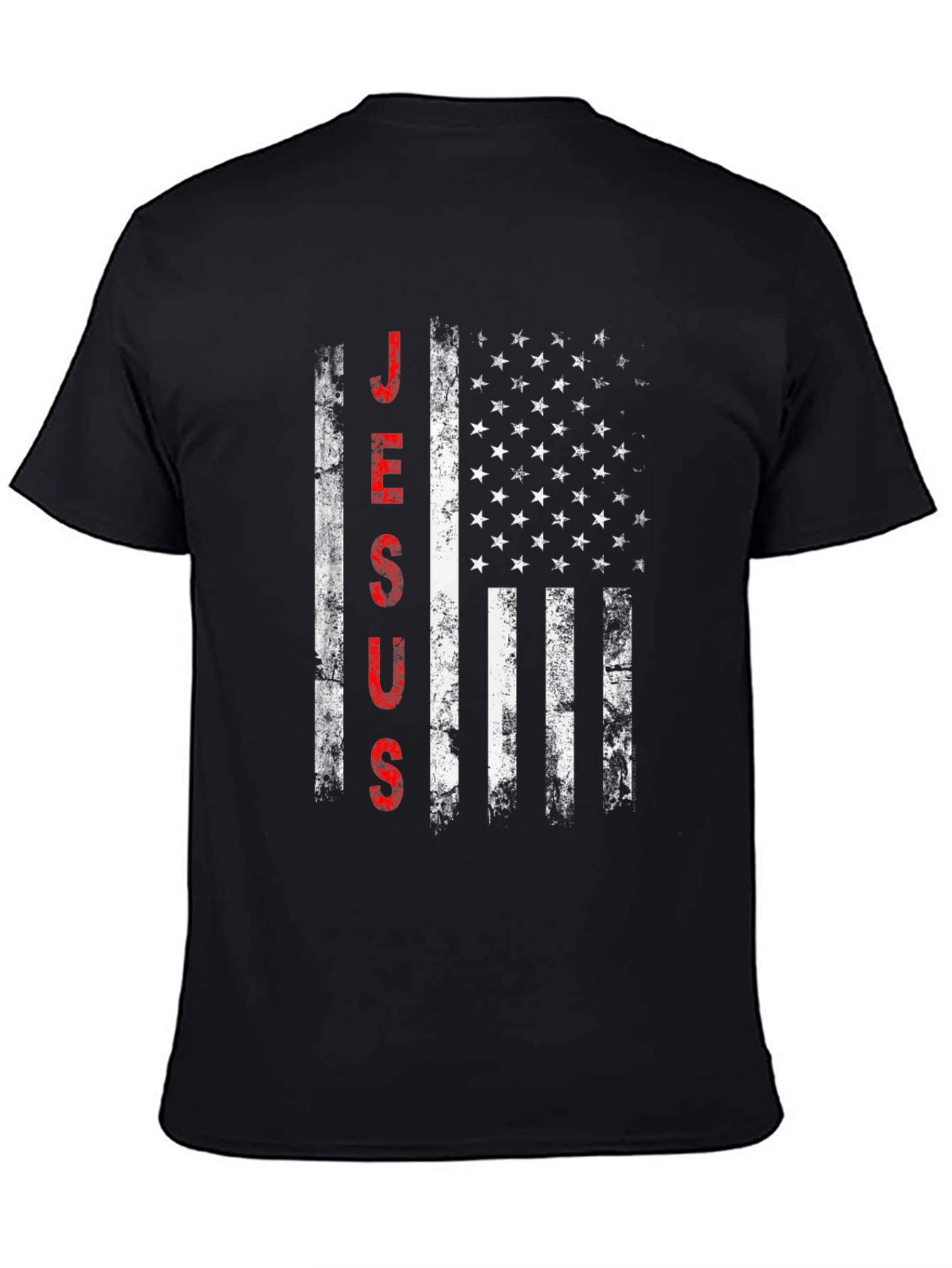 Jesus American Flag Distressed T-Shirt
