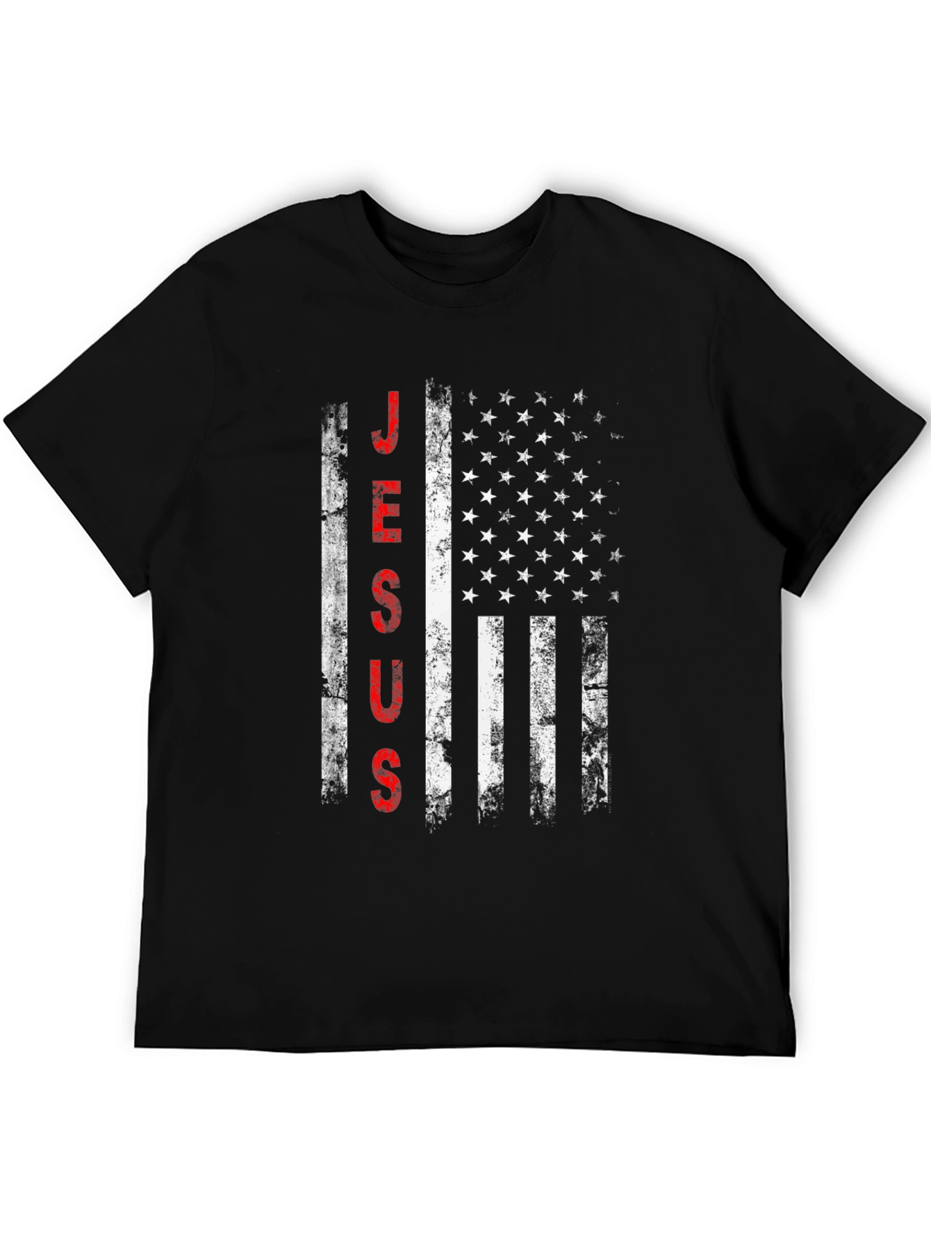 Jesus American Flag Distressed T-Shirt