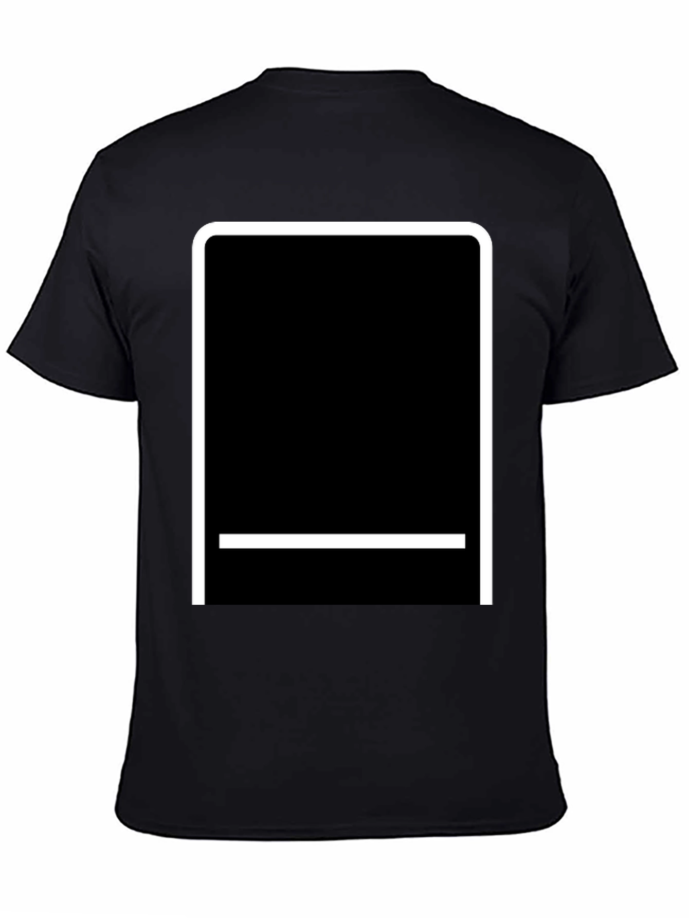 Minimalist Black Tee with Geometric Graphic