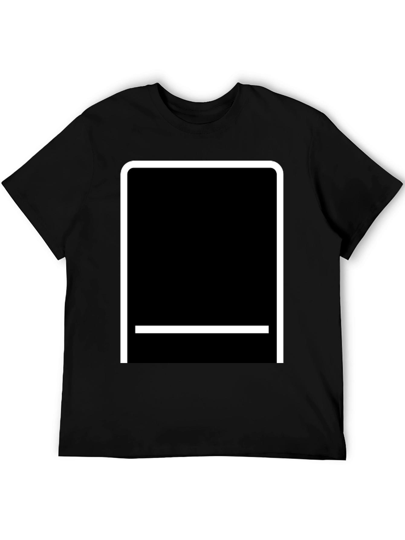 Minimalist Black Tee with Geometric Graphic