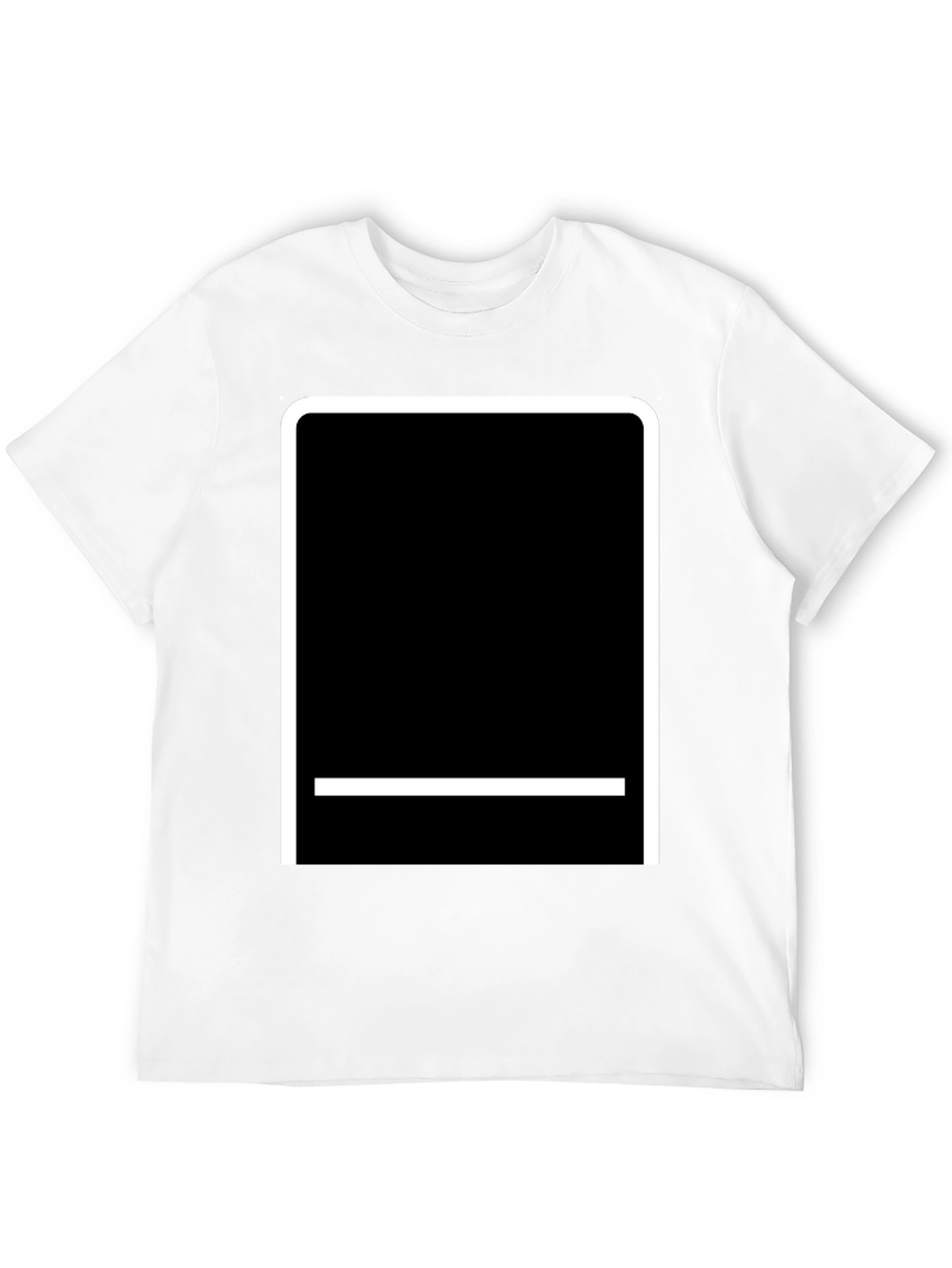 Minimalist Black Tee with Geometric Graphic