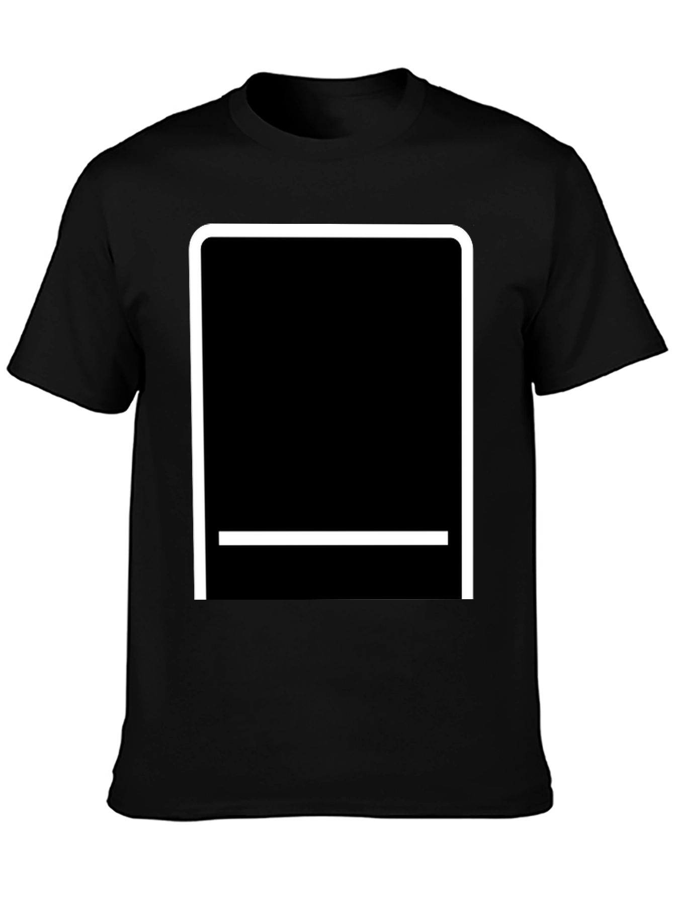 Minimalist Black Tee with Geometric Graphic