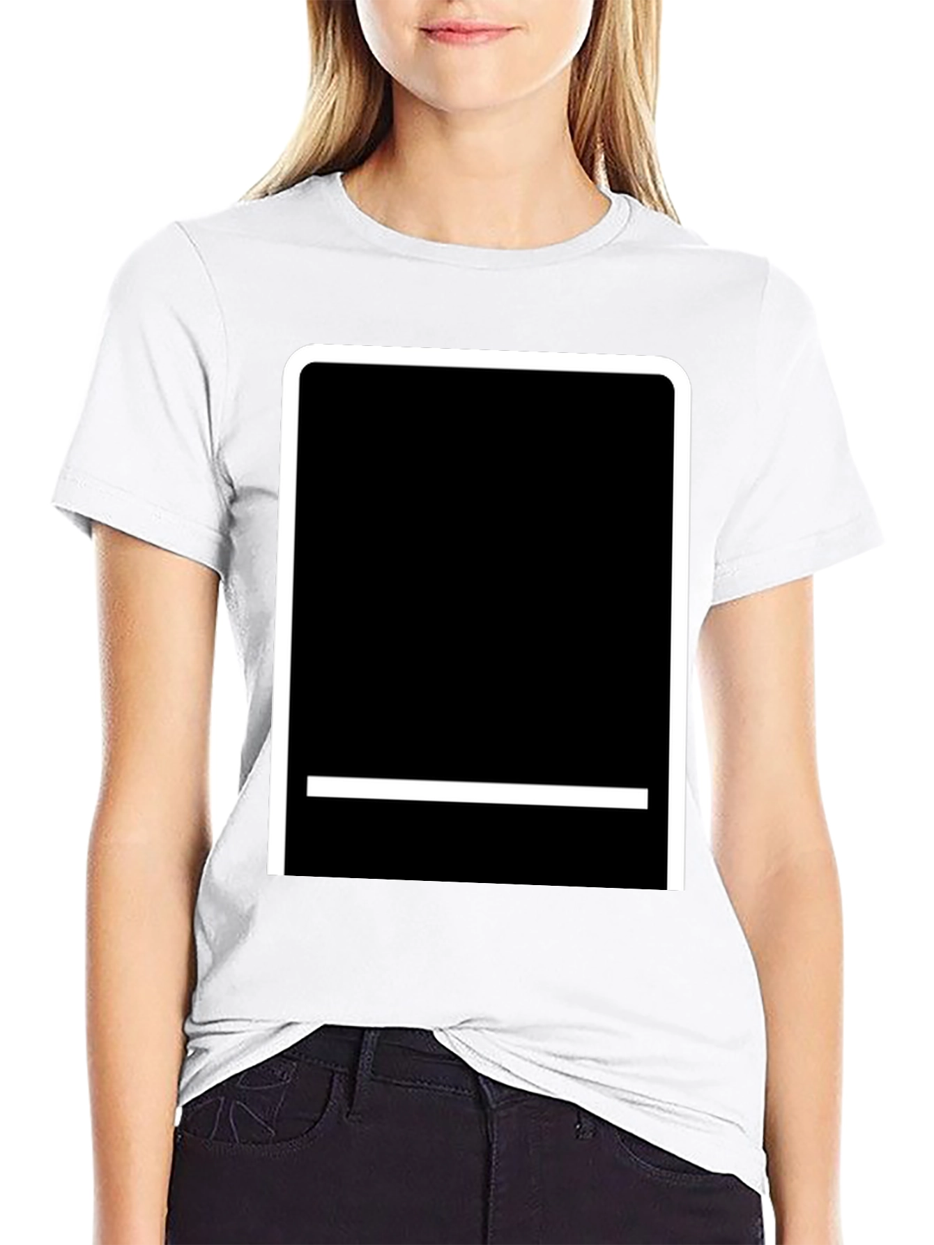 Minimalist Black Tee with Geometric Graphic