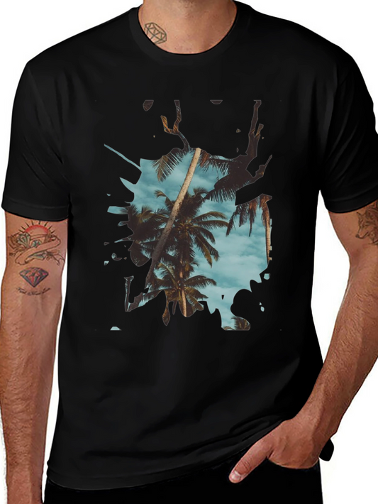 Tropical Palm Tree Graphic Tee - Summer Vibes