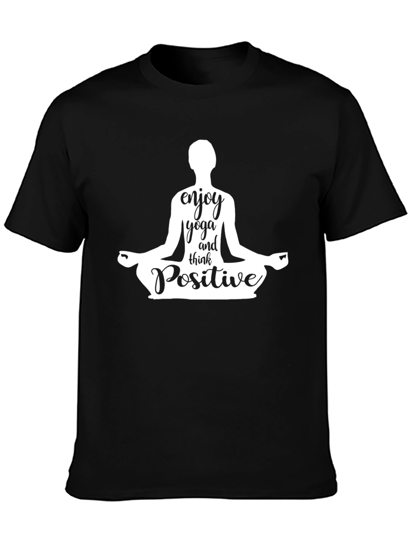 Enjoy Yoga & Think Positive Black T-Shirt