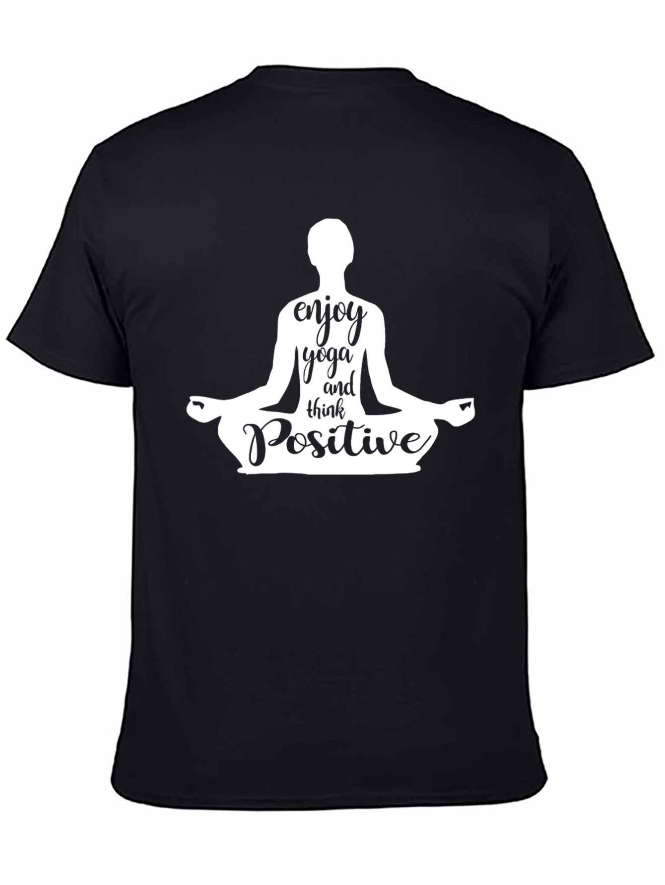 Enjoy Yoga & Think Positive Black T-Shirt