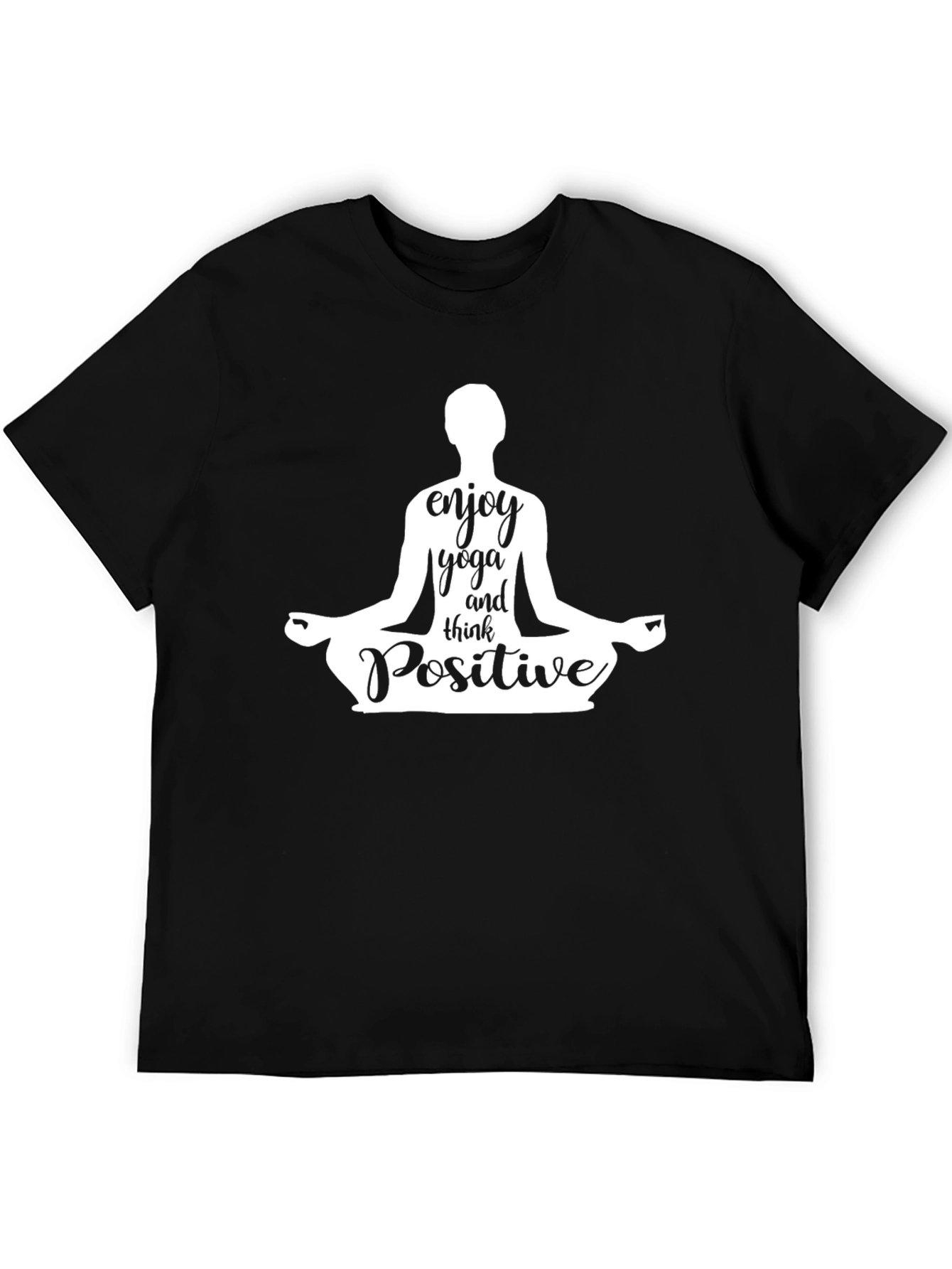 Enjoy Yoga & Think Positive Black T-Shirt