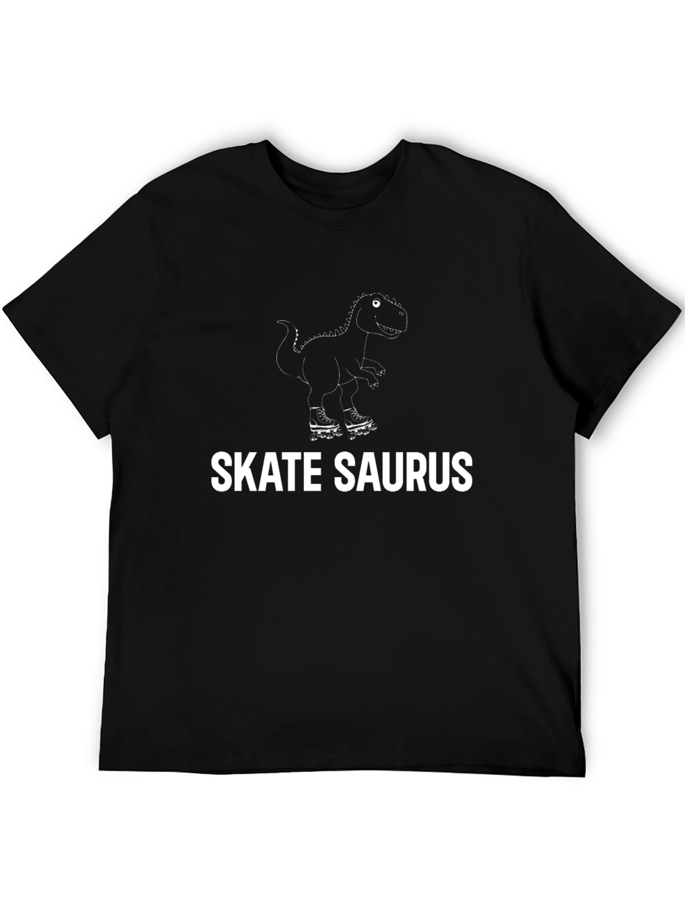 Skate Saurus Graphic Tee - Dinosaur Roller Skating T-Shirt