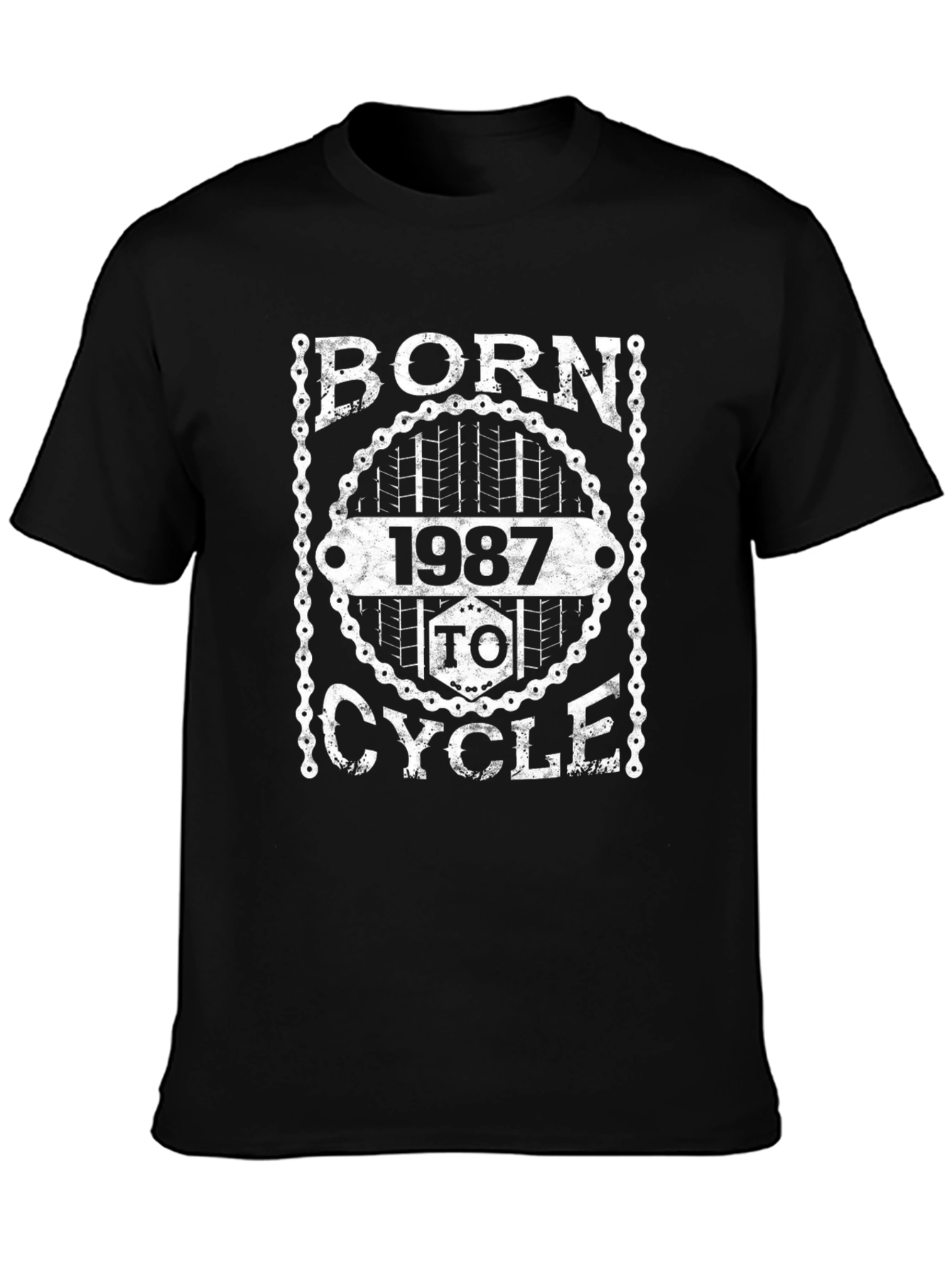 Born 1987 to Cycle Black Graphic T-Shirt