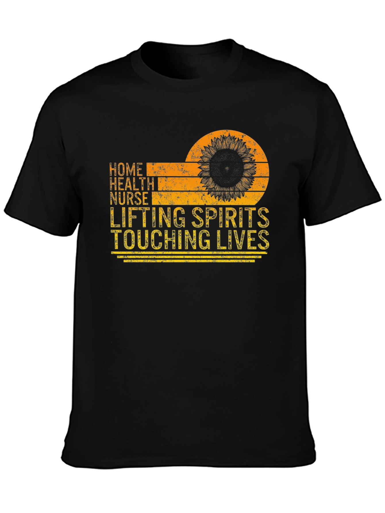 Home Health Nurse Sunflower Graphic T-Shirt