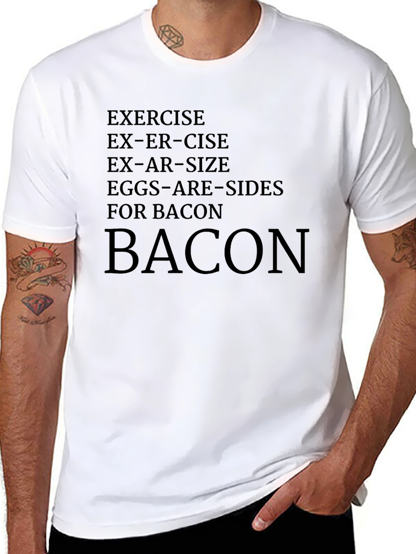 Exercise Bacon Funny T-Shirt