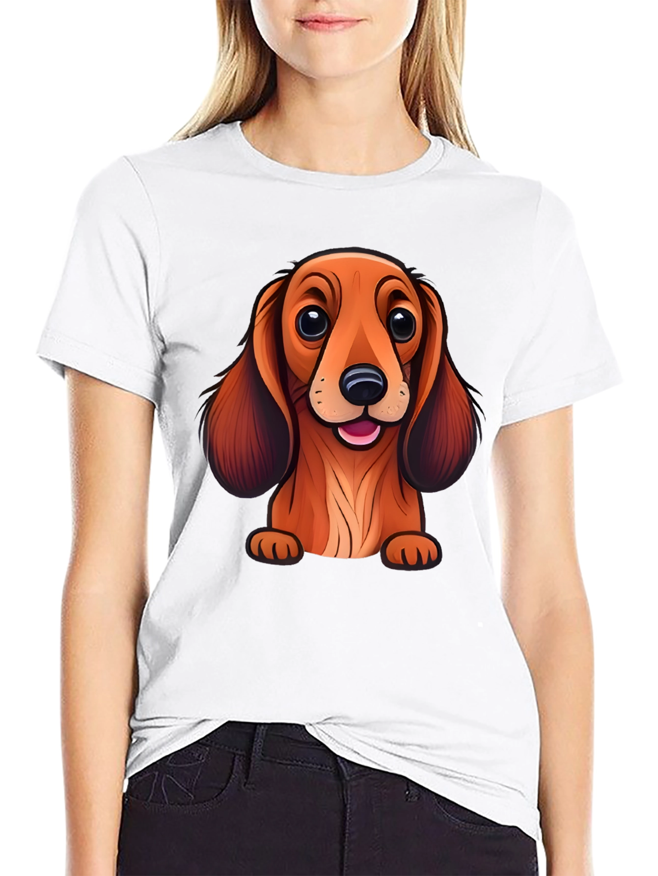 Cute Dachshund Cartoon T-Shirt