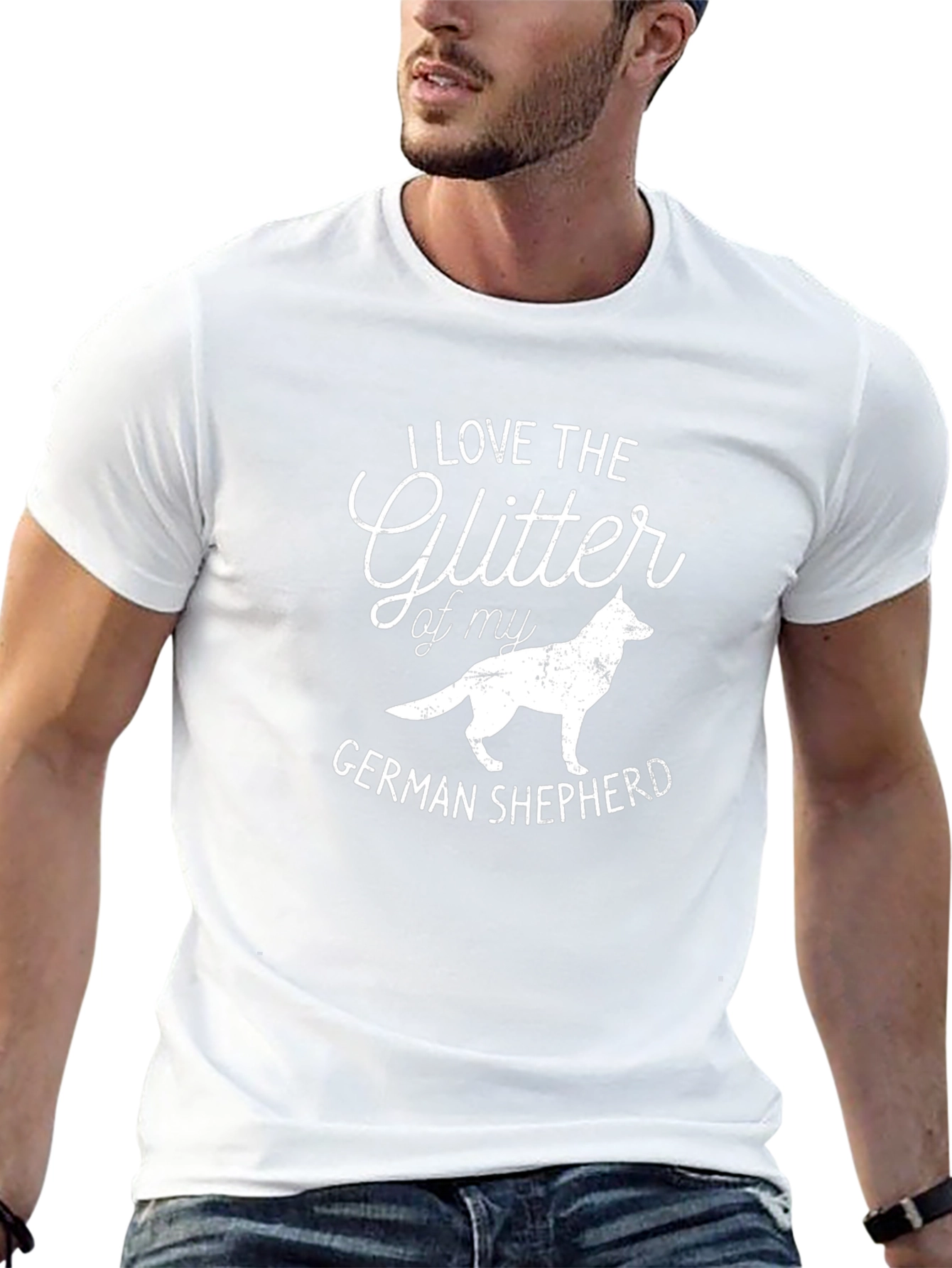 Glitter German Shepherd Black T-Shirt