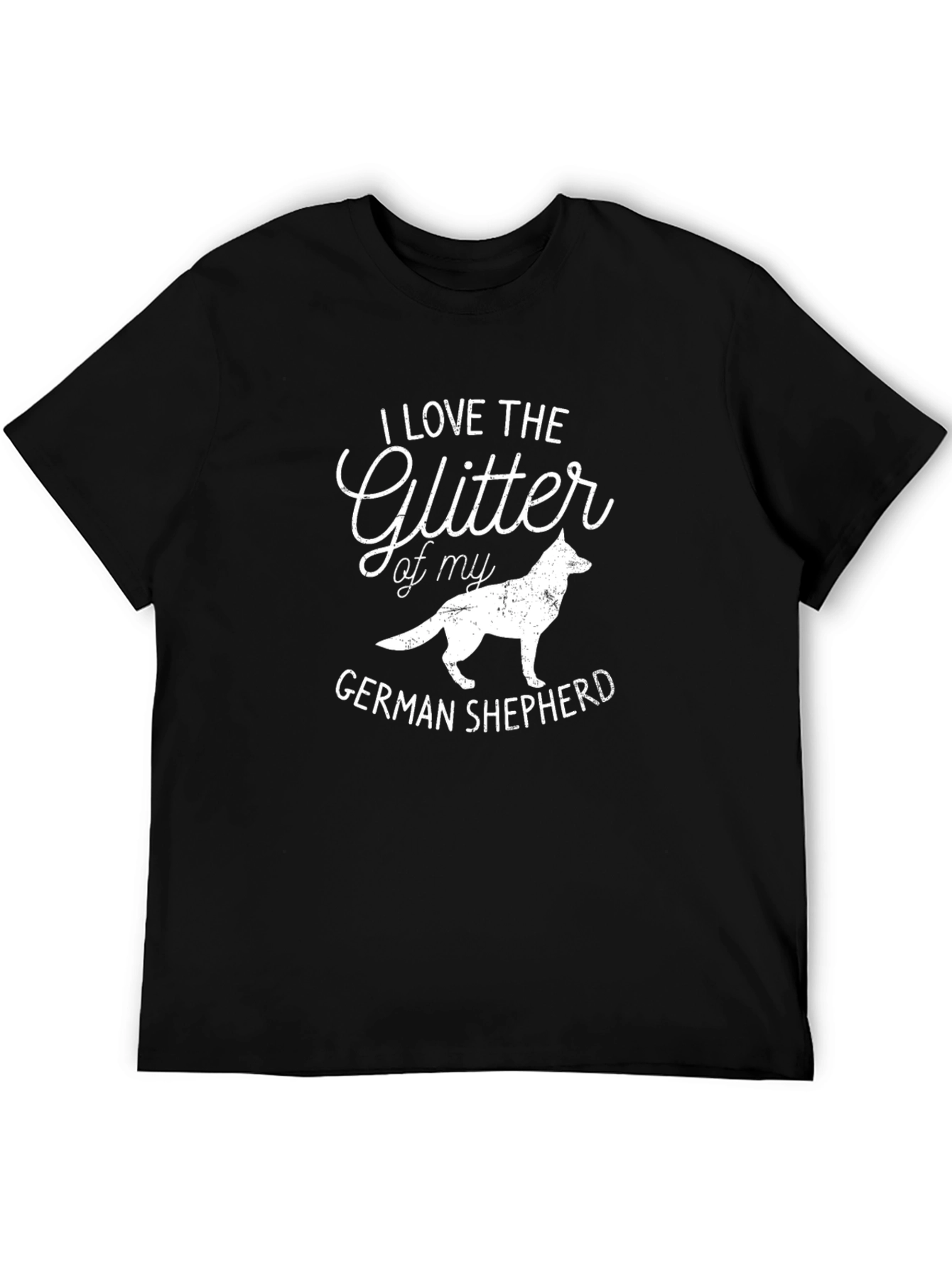 Glitter German Shepherd Black T-Shirt