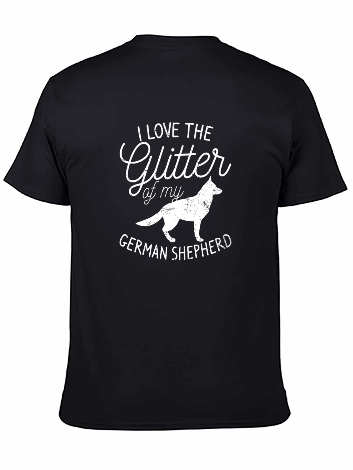 Glitter German Shepherd Black T-Shirt