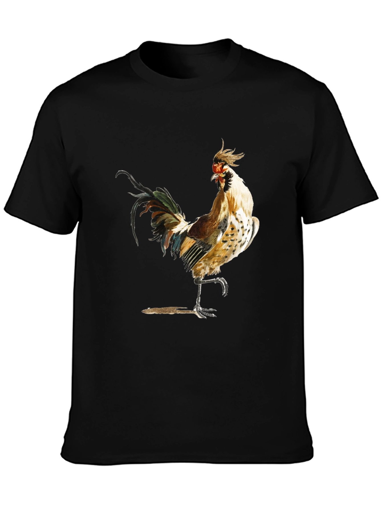 Rooster Graphic Black T-Shirt - Farm Animal Tee