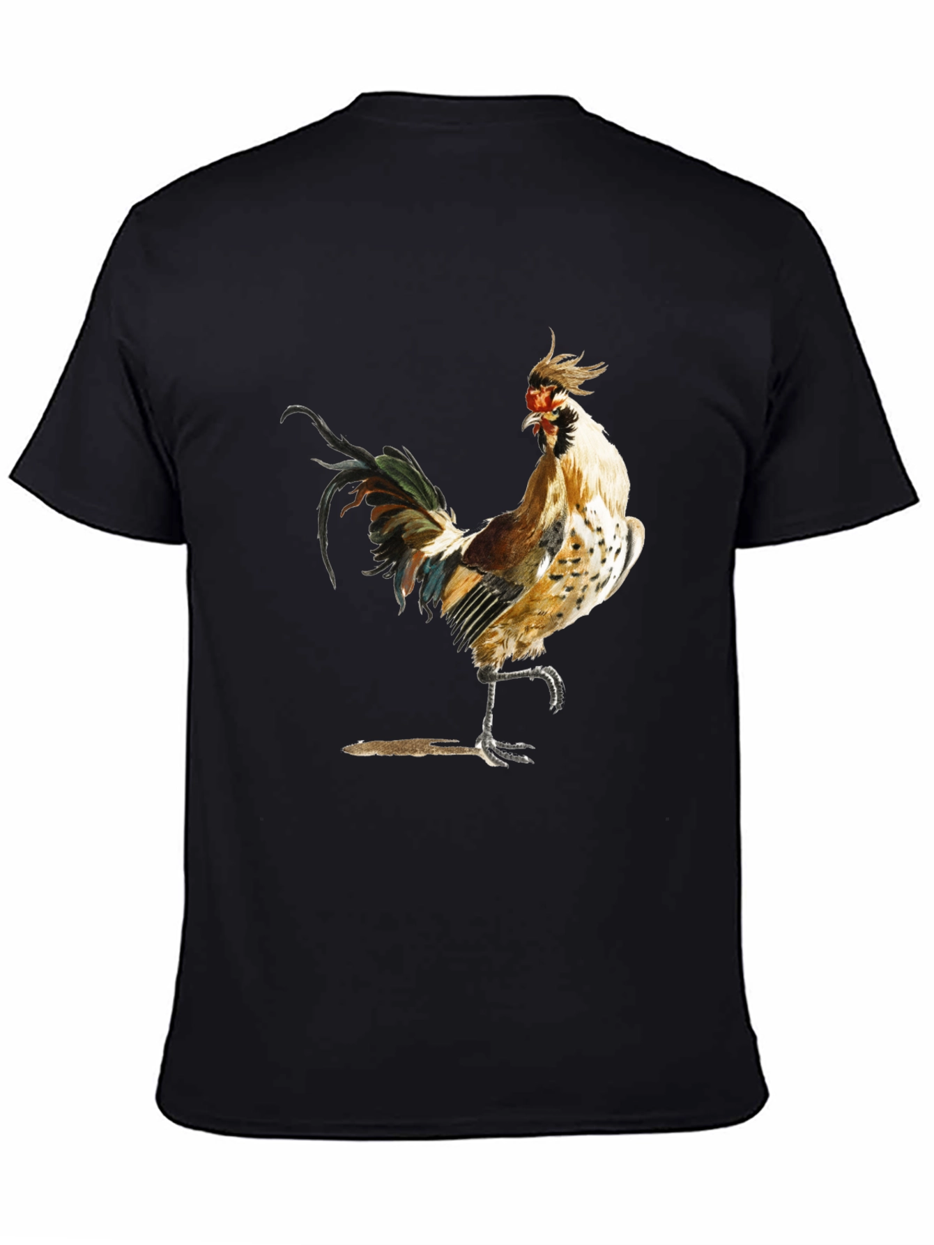 Rooster Graphic Black T-Shirt - Farm Animal Tee