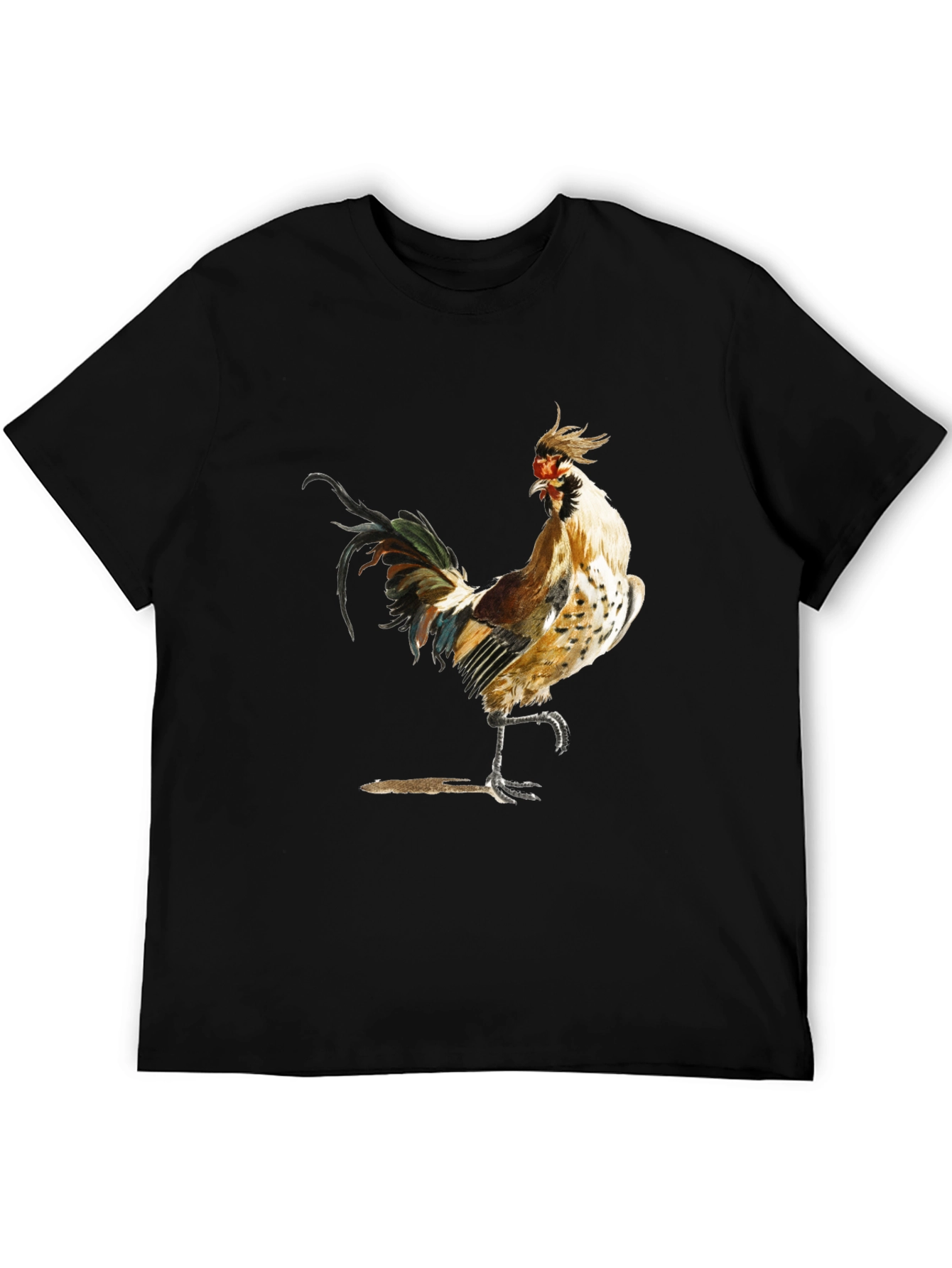 Rooster Graphic Black T-Shirt - Farm Animal Tee