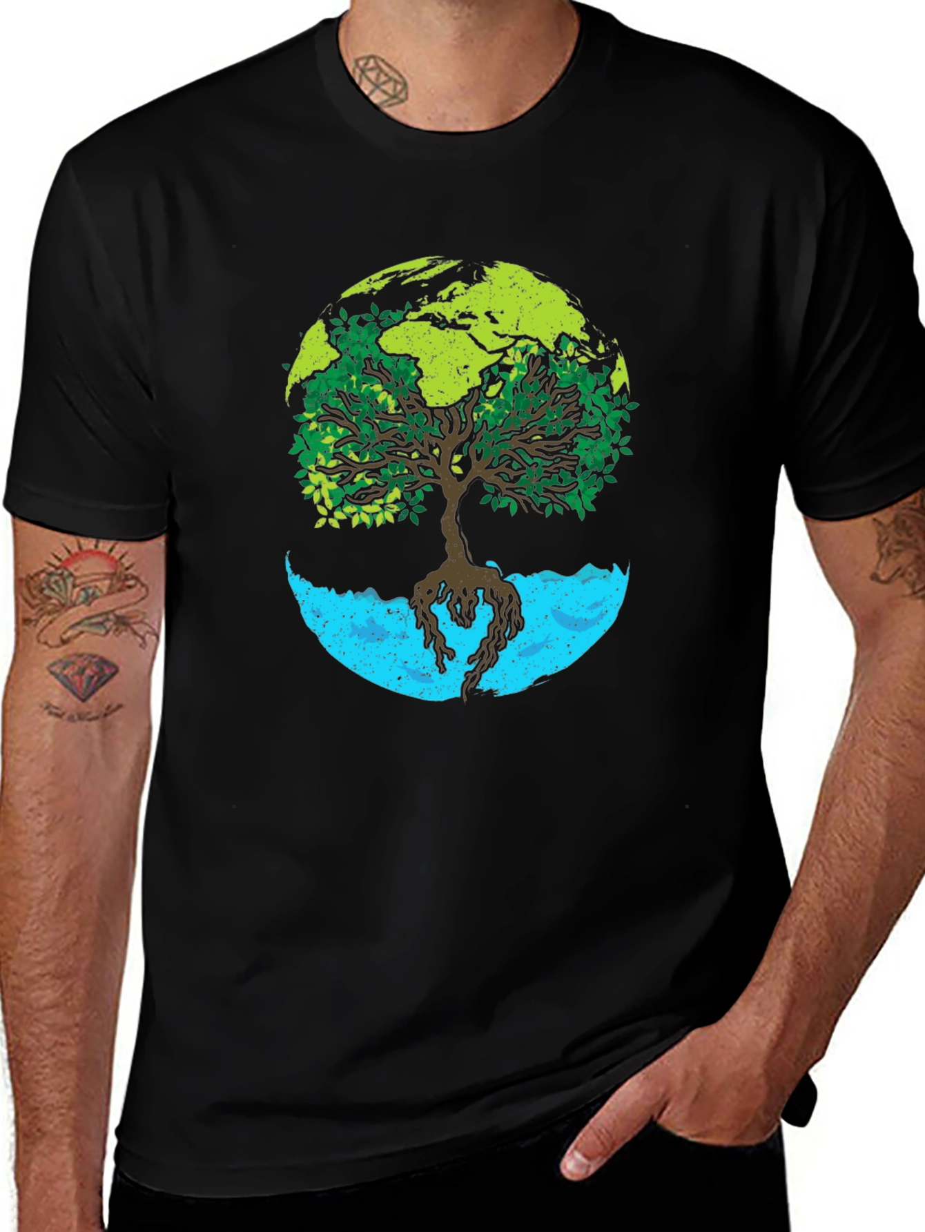Earth Tree Graphic Tee - Nature Lovers T-Shirt