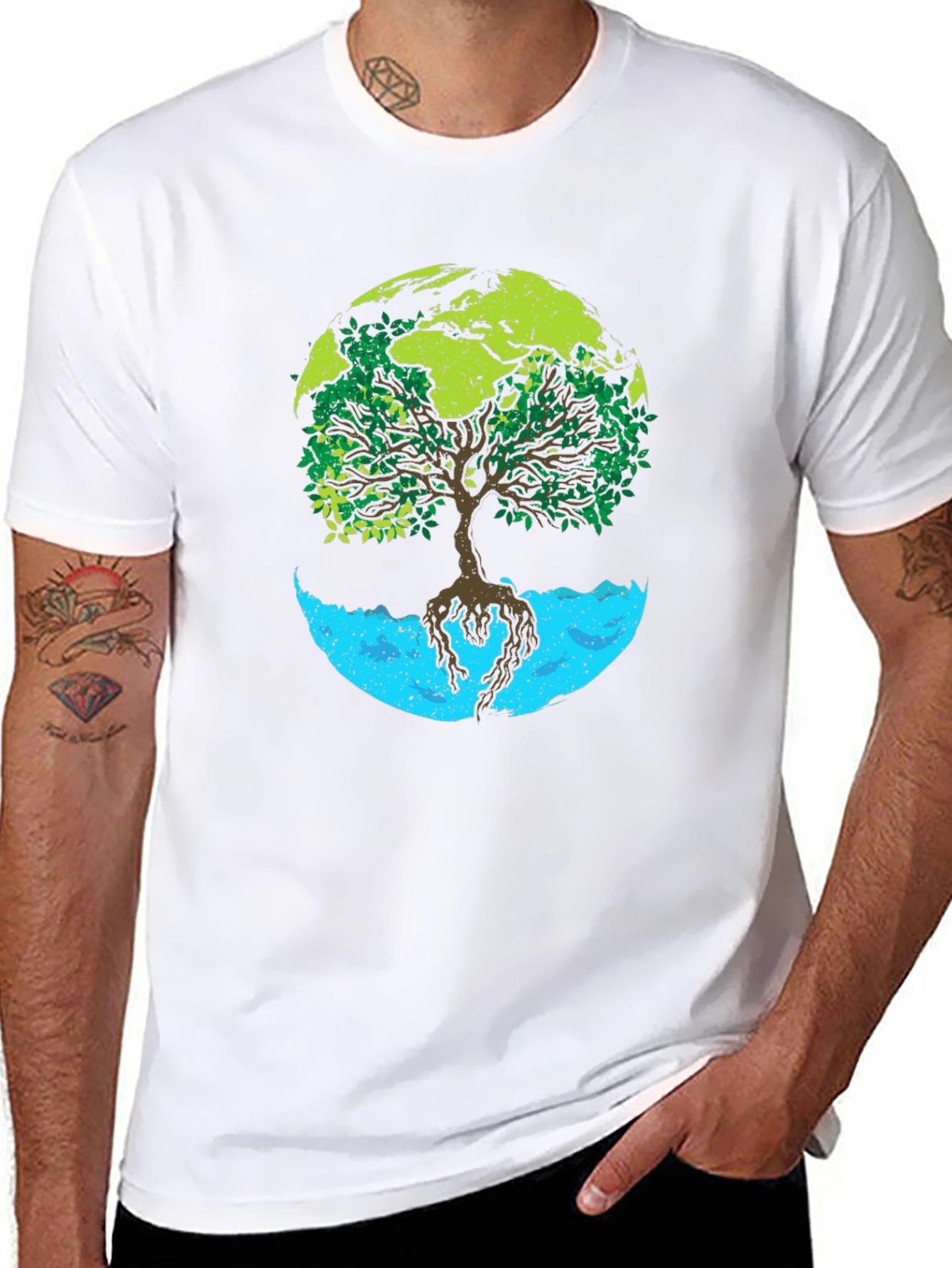 Earth Tree Graphic Tee - Nature Lovers T-Shirt