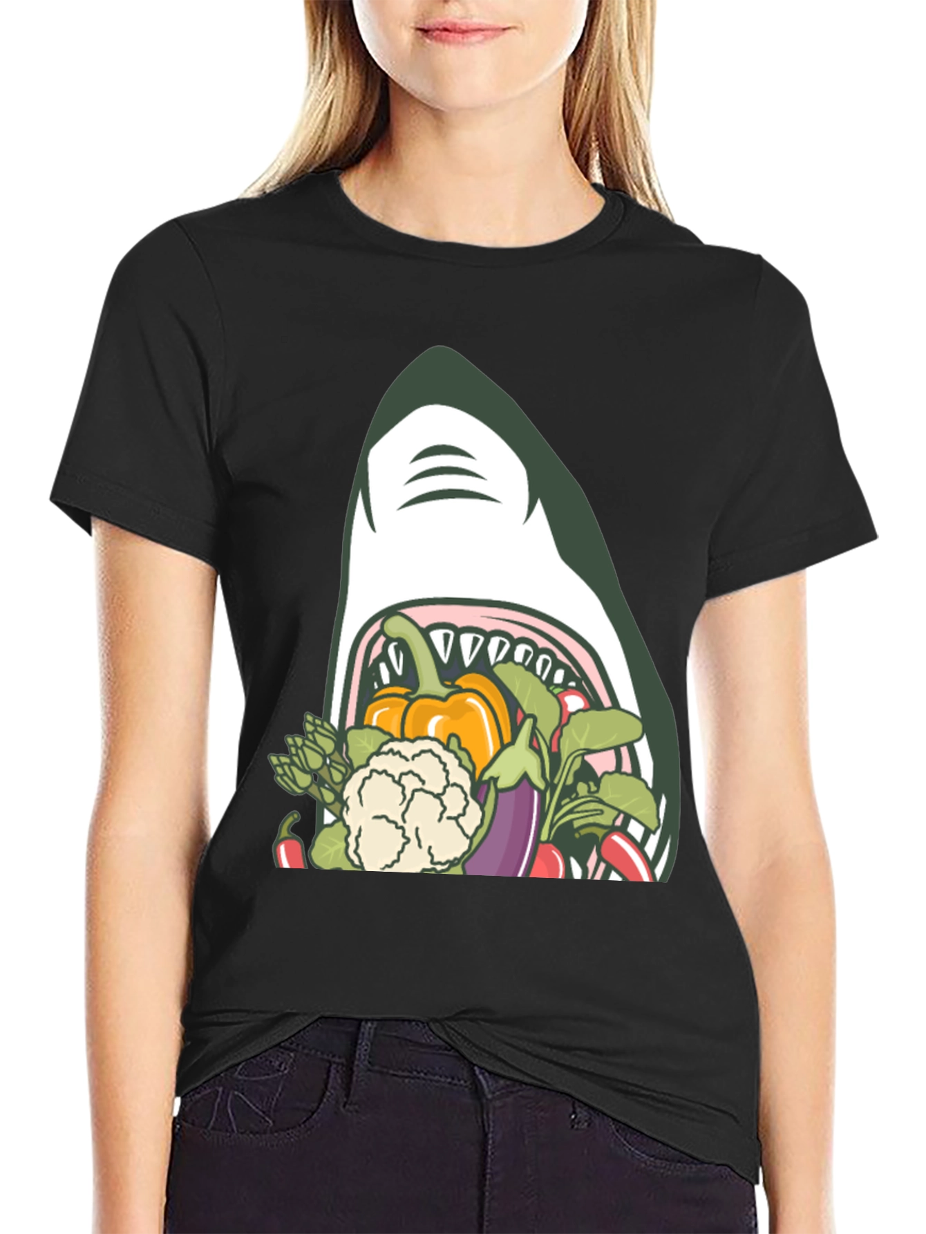 Shark Eating Veggies T-Shirt