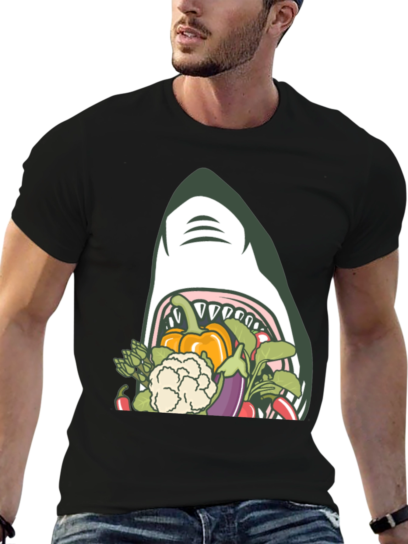 Shark Eating Veggies T-Shirt