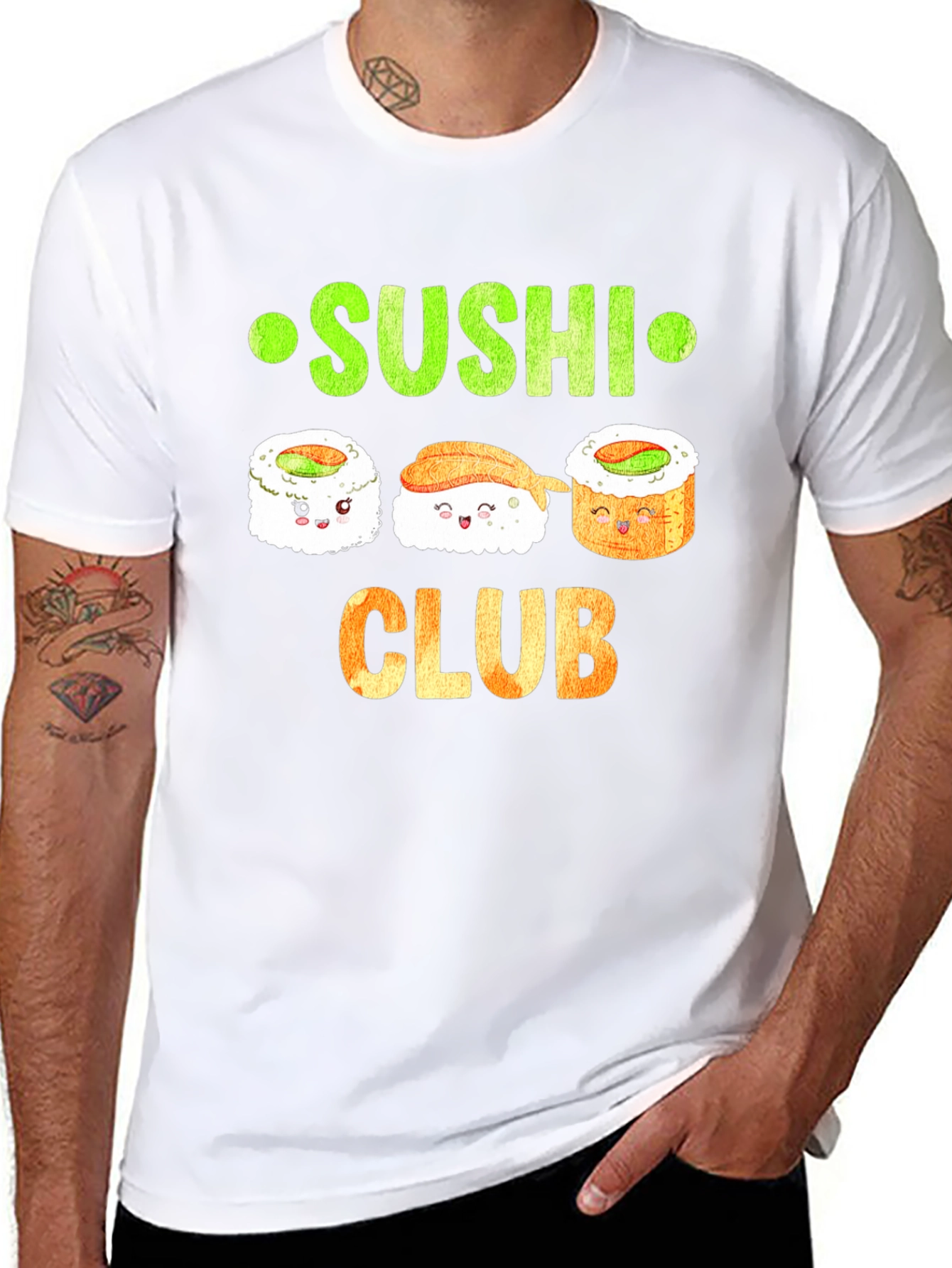 Sushi Club Graphic T-Shirt - Cute Sushi Lover Tee