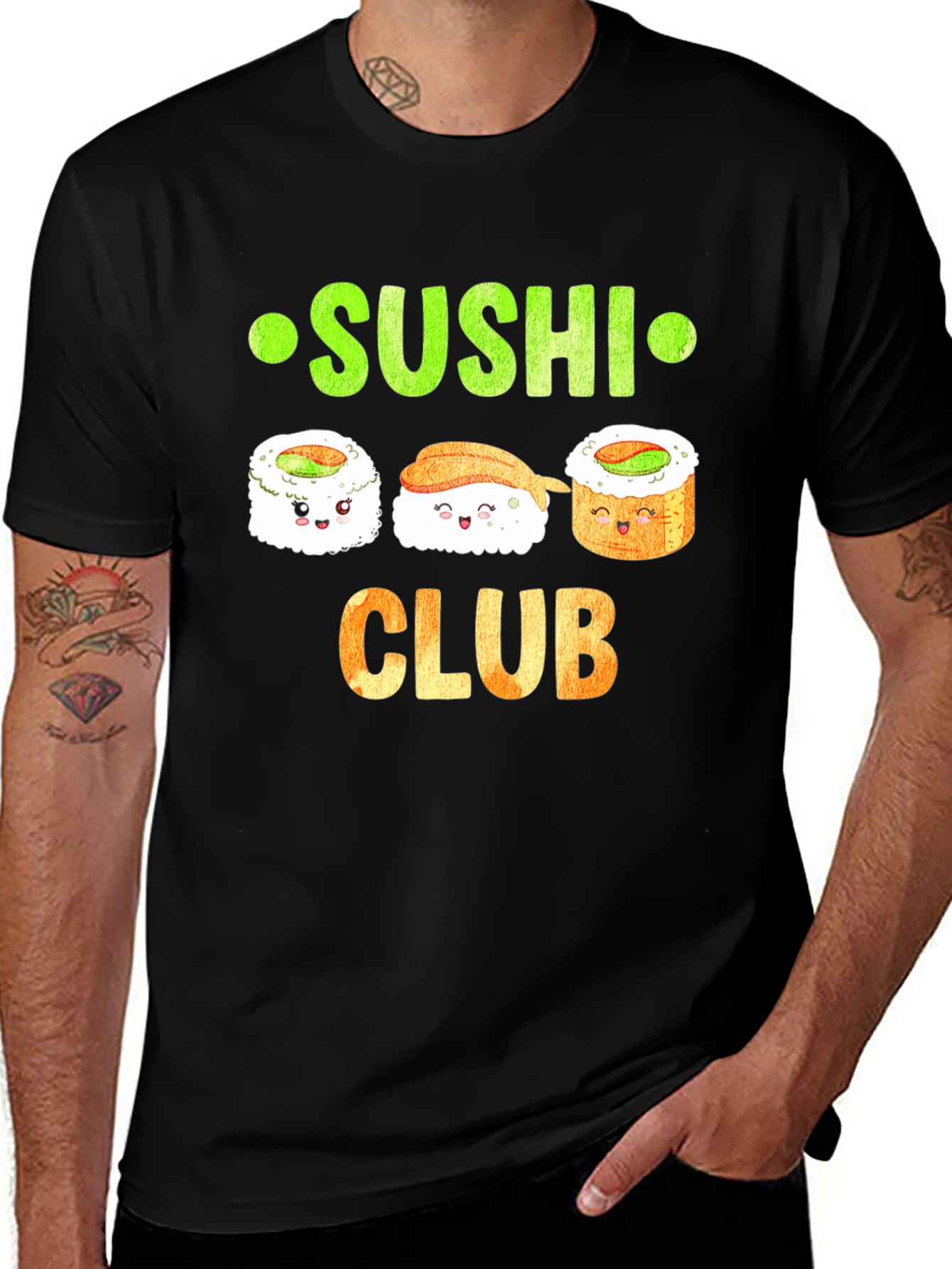Sushi Club Graphic T-Shirt - Cute Sushi Lover Tee
