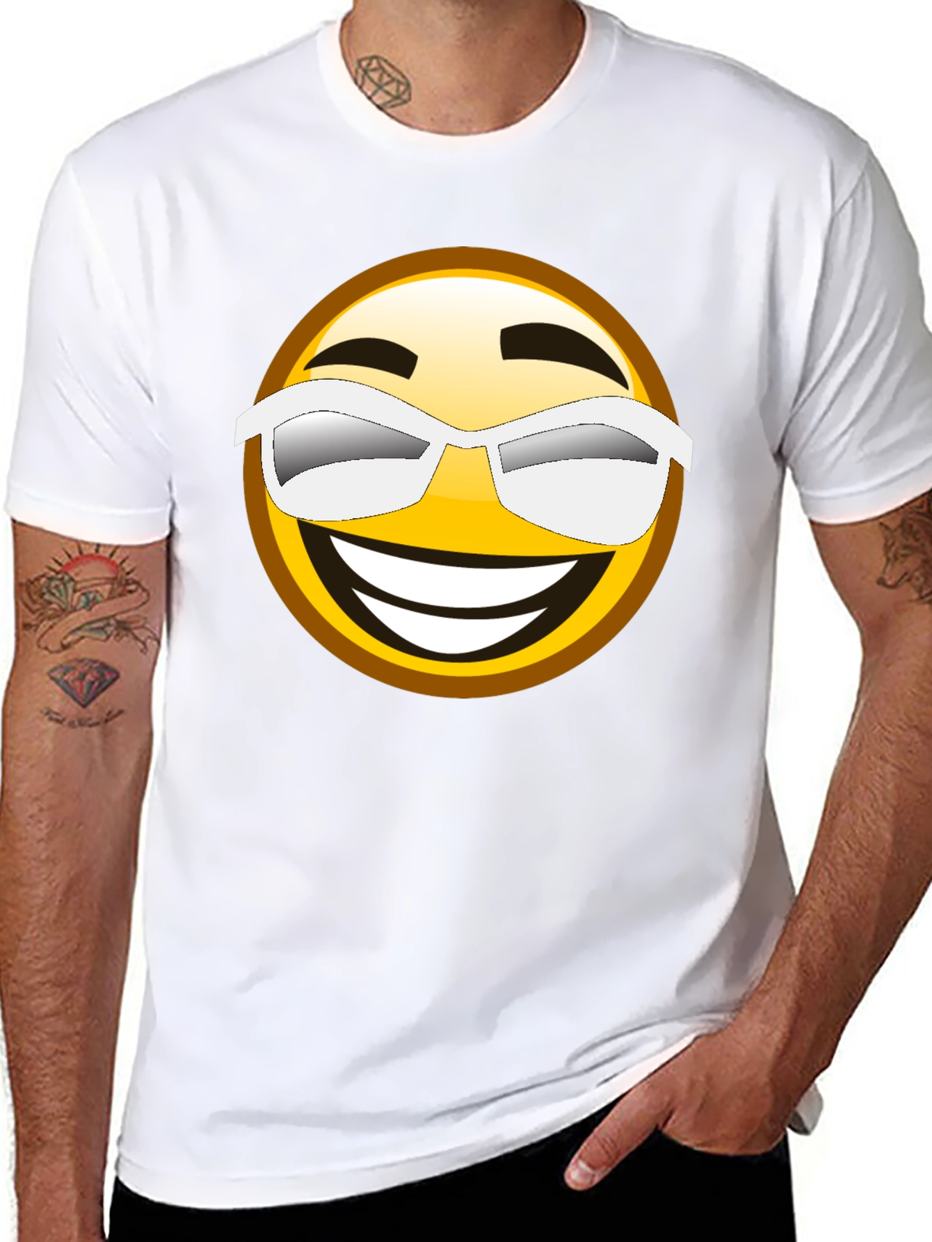 Cool Emoji Graphic Black T-Shirt