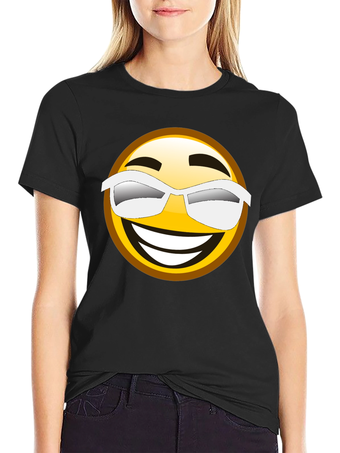 Cool Emoji Graphic Black T-Shirt