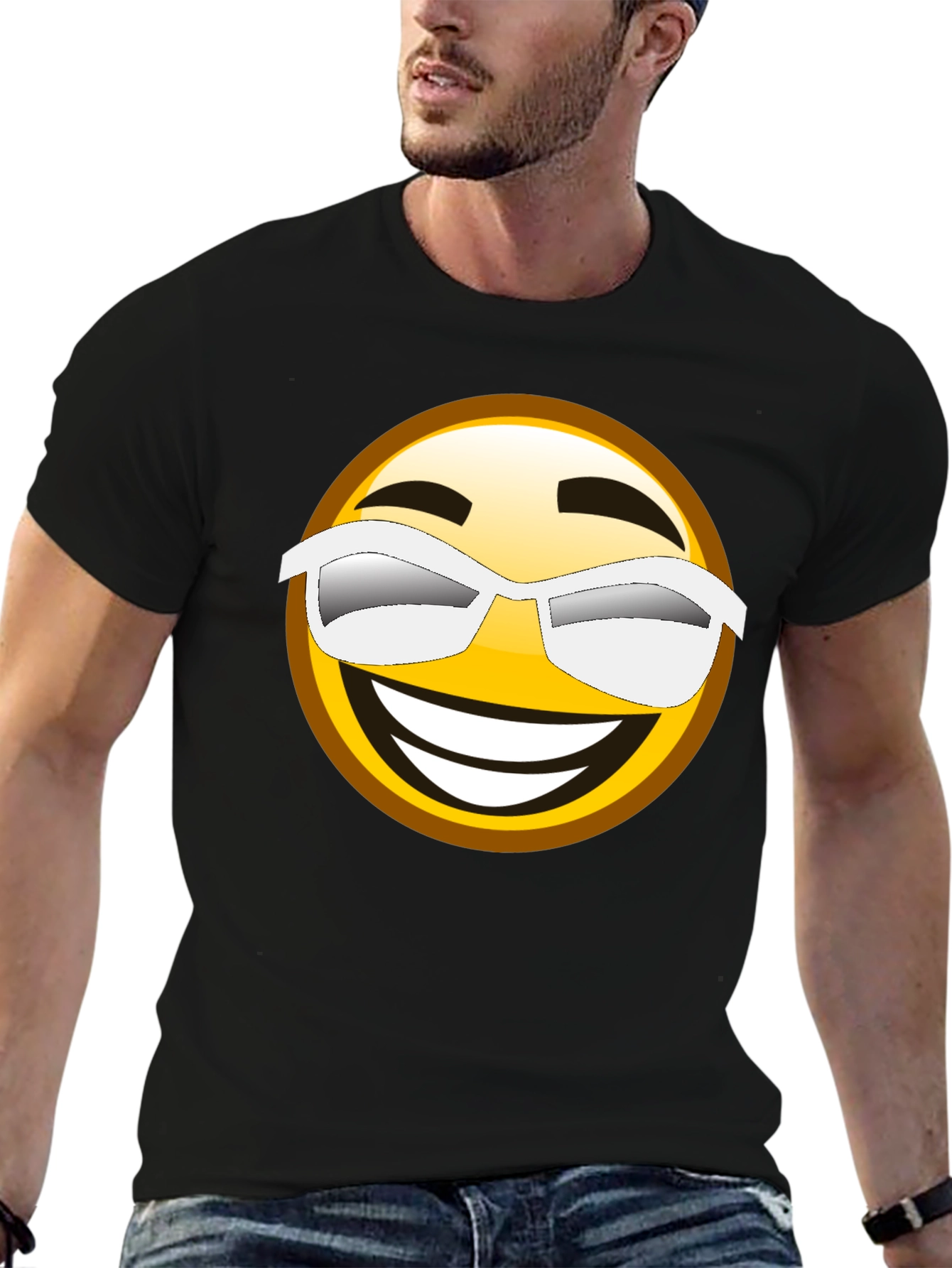 Cool Emoji Graphic Black T-Shirt
