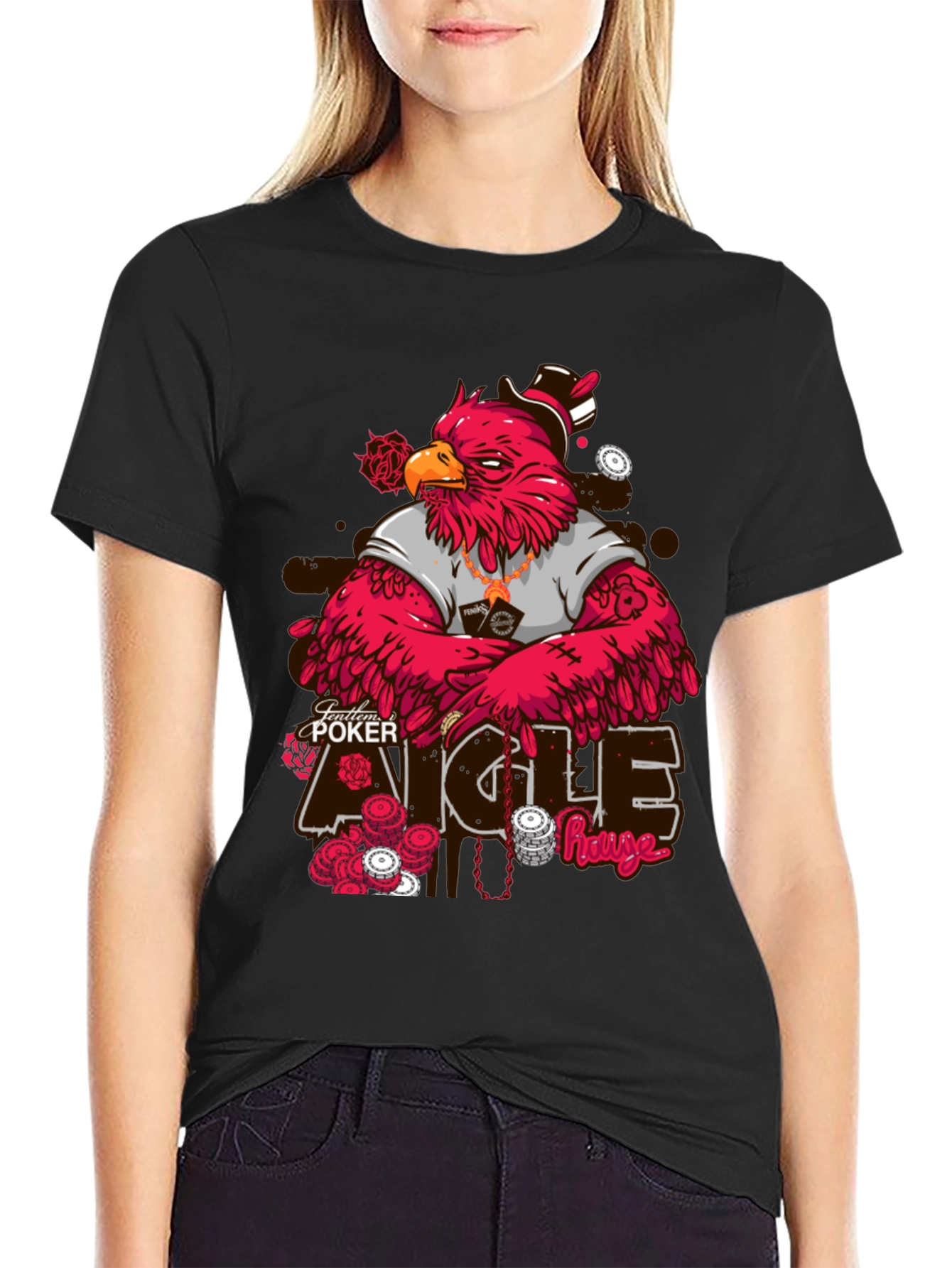 Poker Eagle Graphic T-Shirt