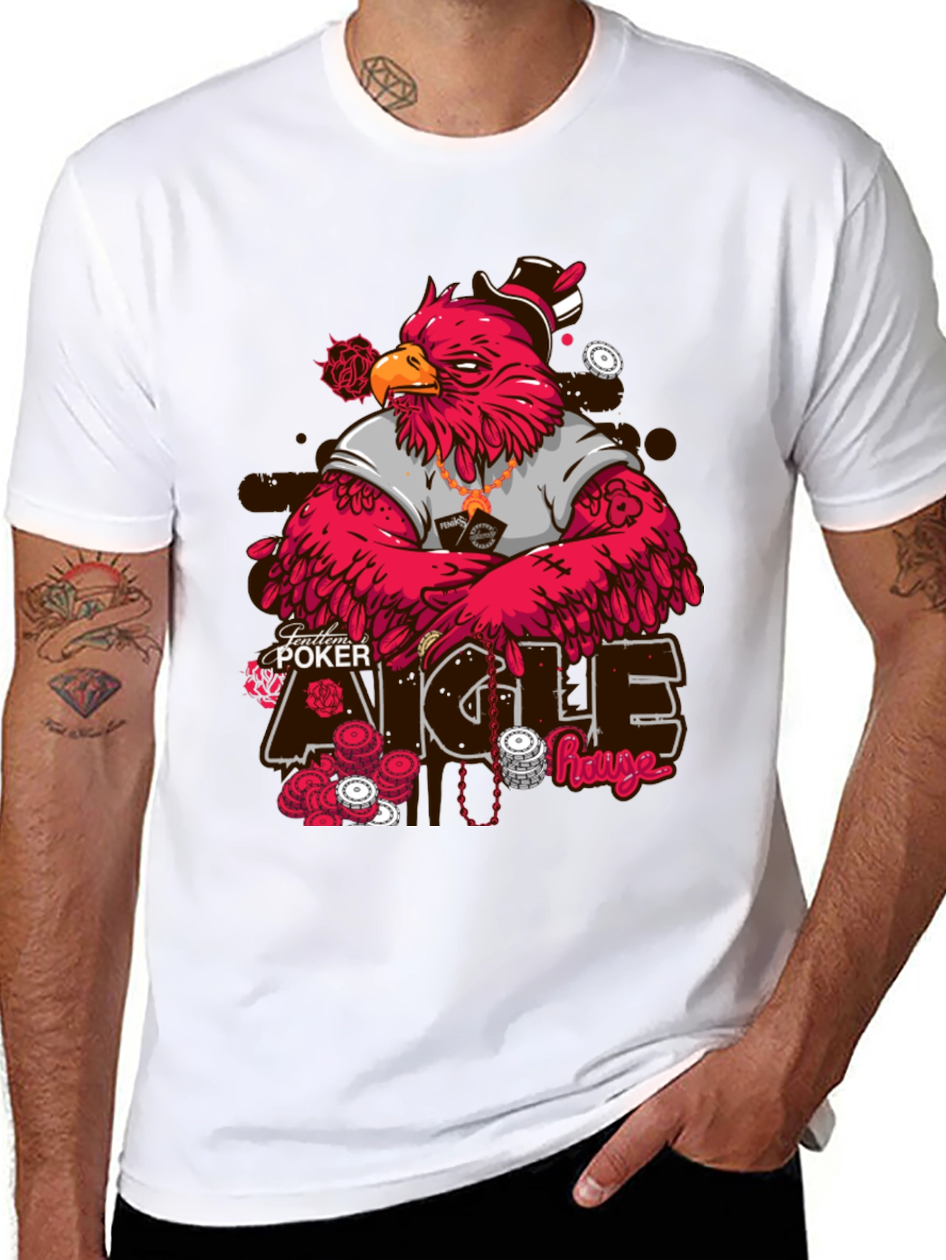 Poker Eagle Graphic T-Shirt