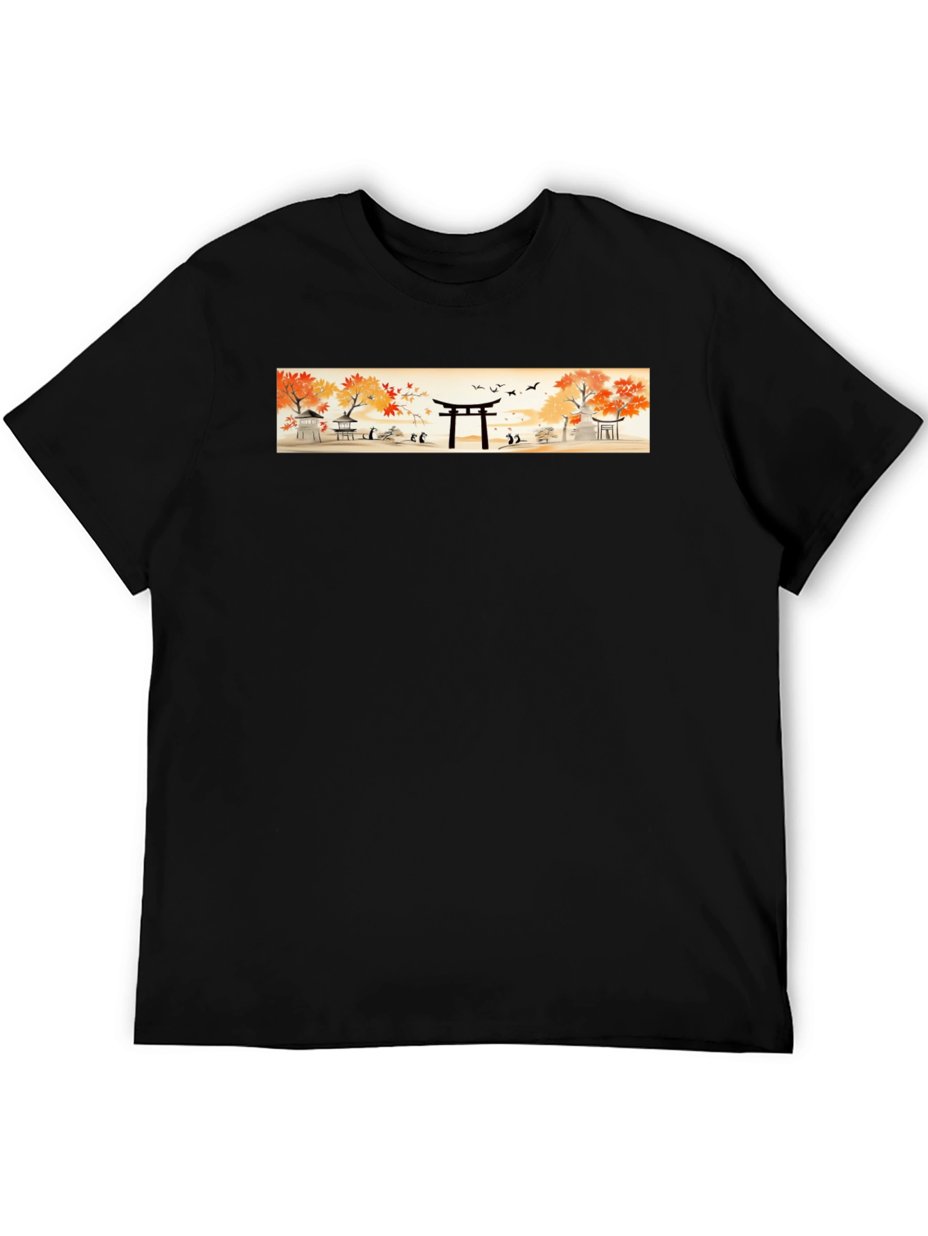 Japanese Temple T-Shirt - Autumn Scene Tee