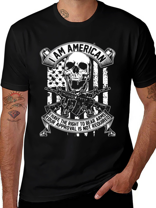 American Skull & Guns Graphic T-Shirt