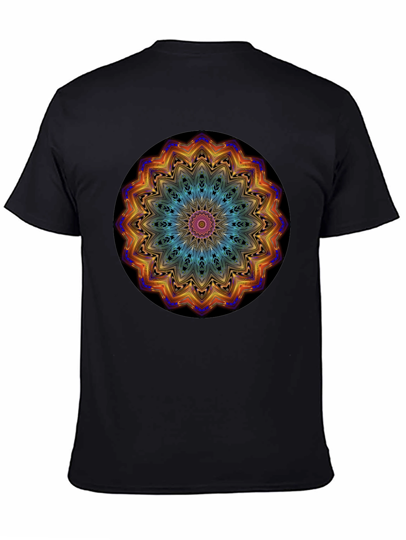 Psychedelic Mandala Graphic Black T-Shirt