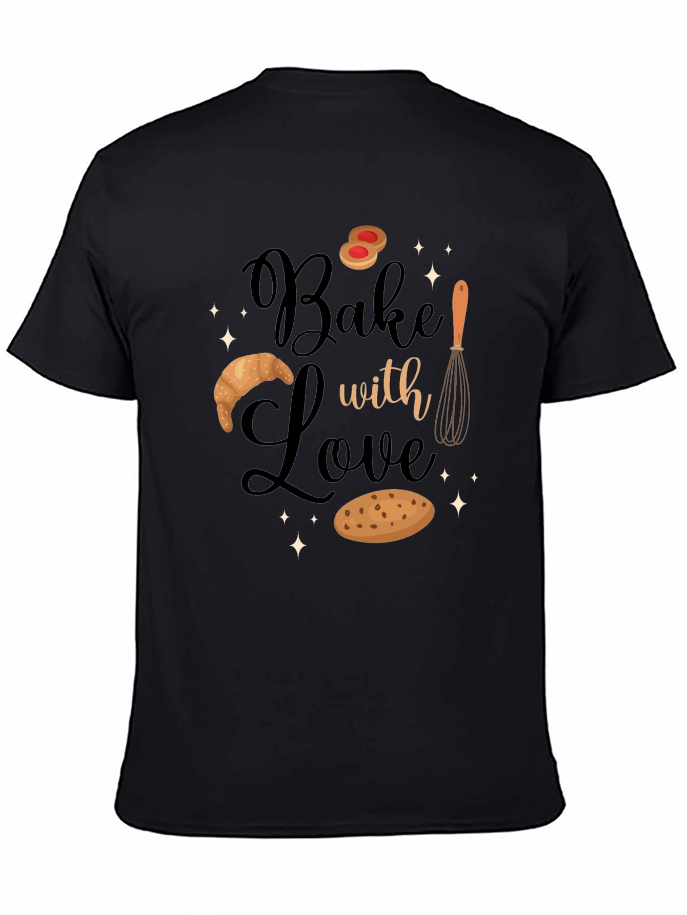 Bake with Love Black T-Shirt