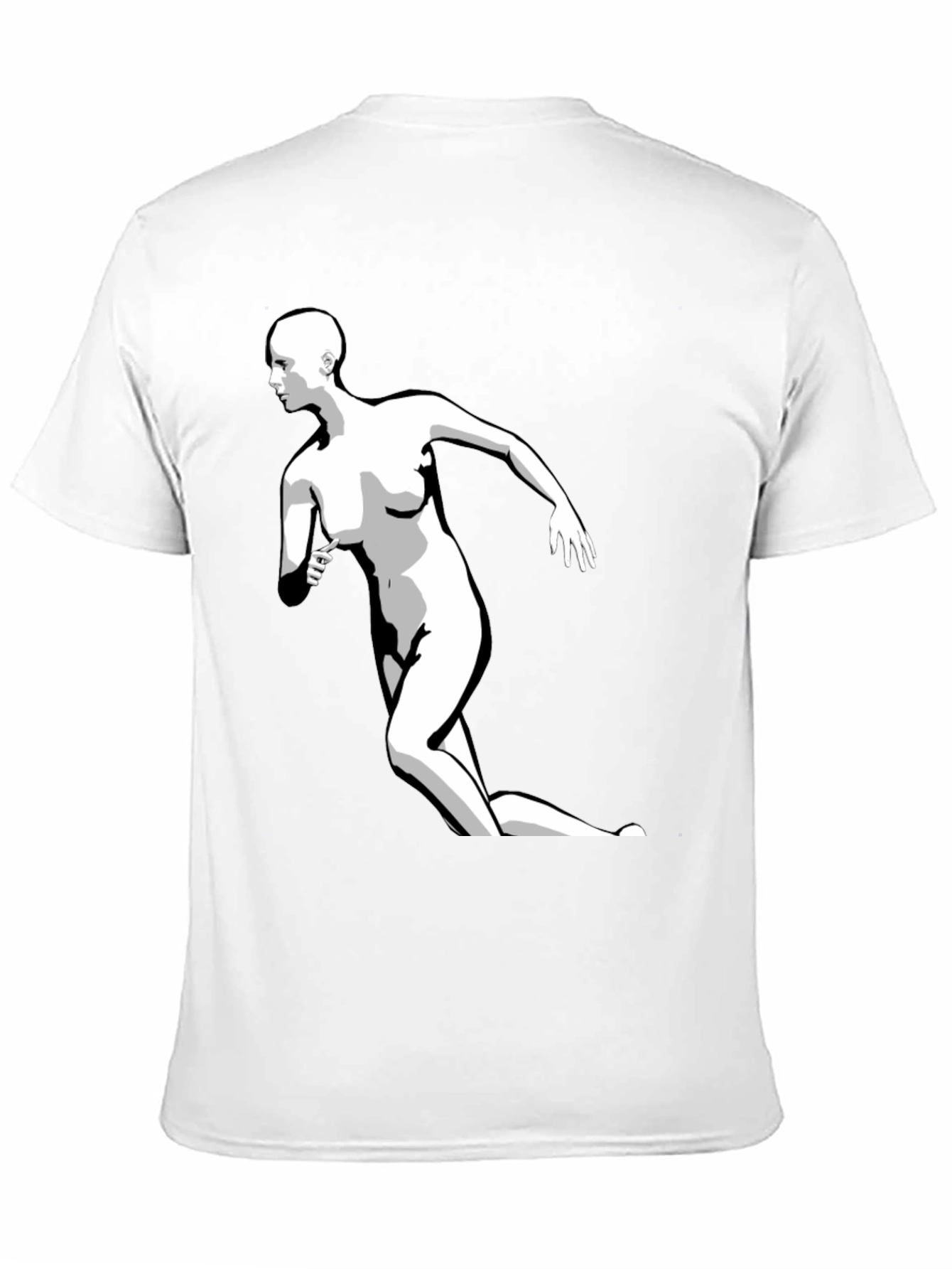Black Graphic Tee - Running Figure Print