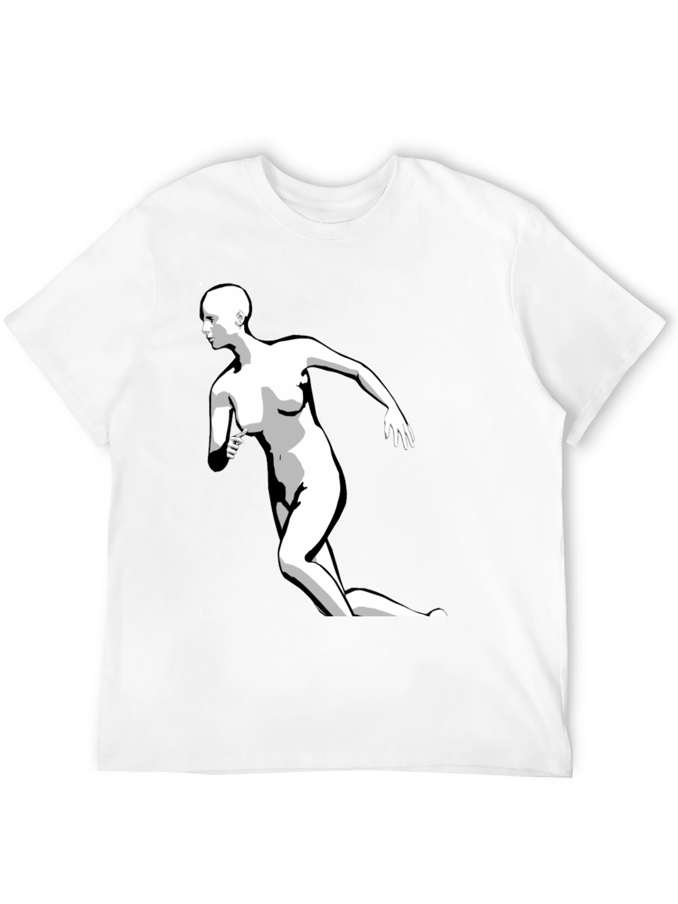 Black Graphic Tee - Running Figure Print