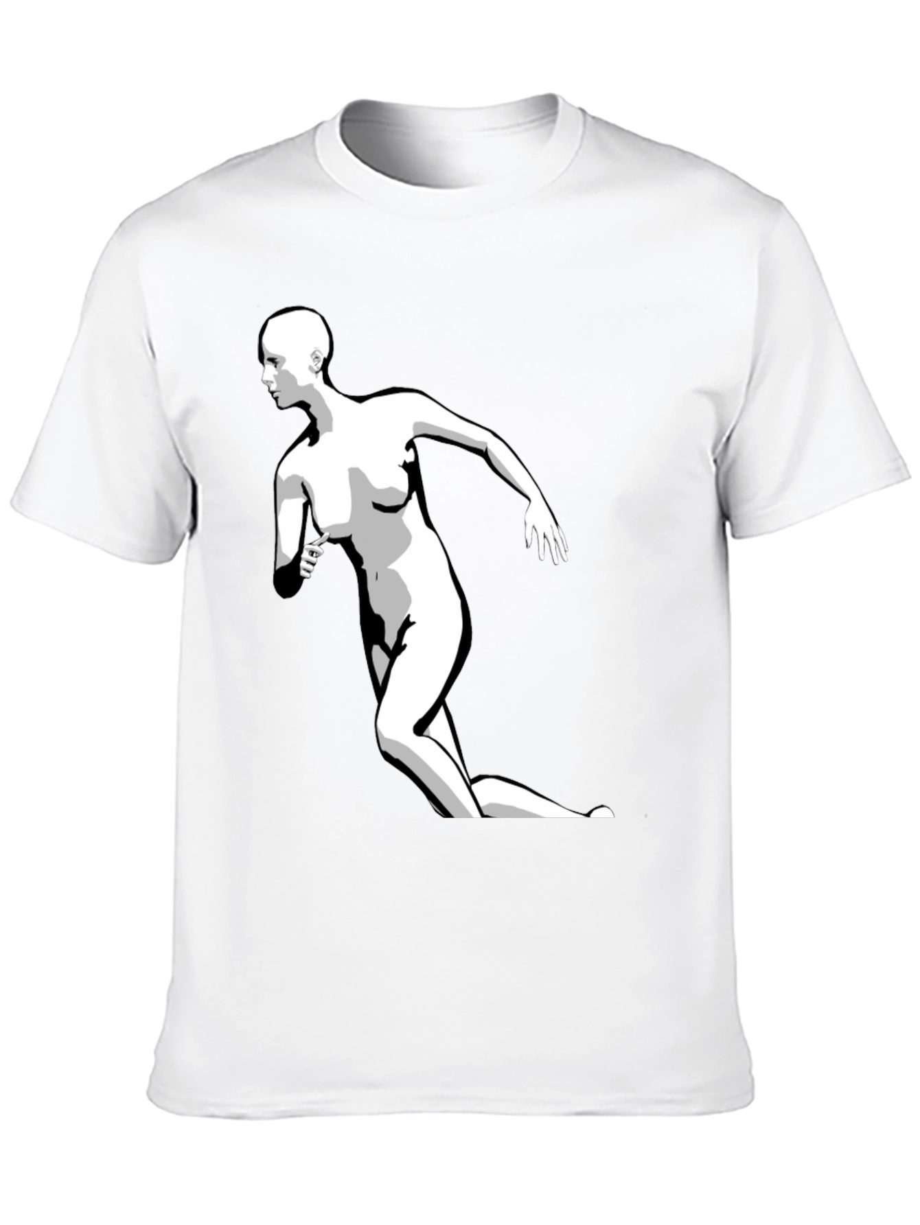 Black Graphic Tee - Running Figure Print