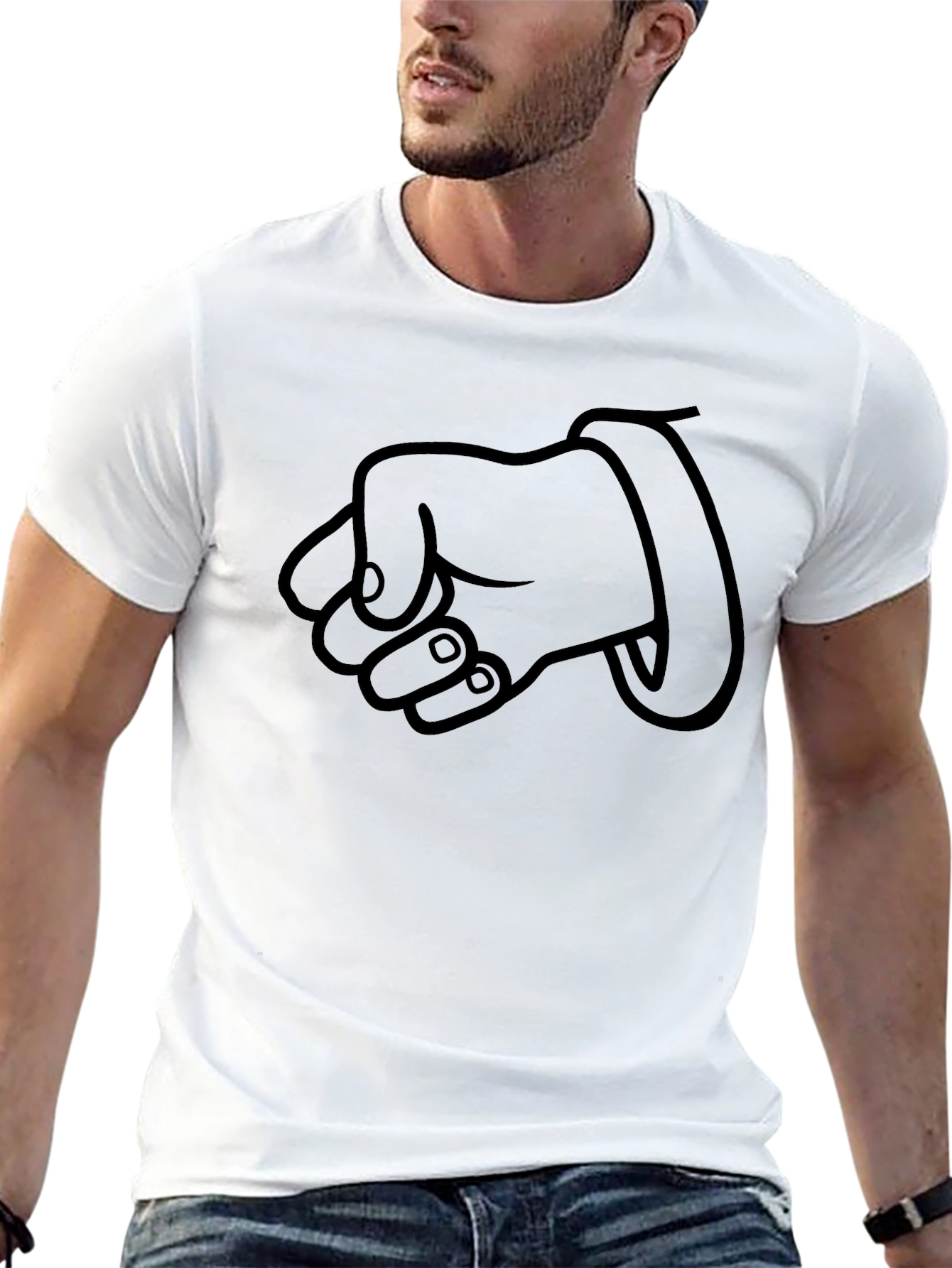 Cartoon Fist Black T-Shirt