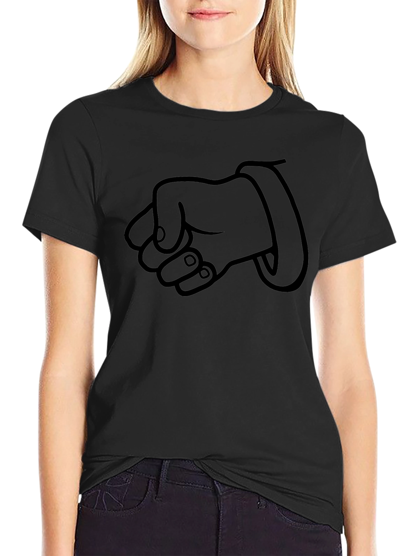 Cartoon Fist Black T-Shirt