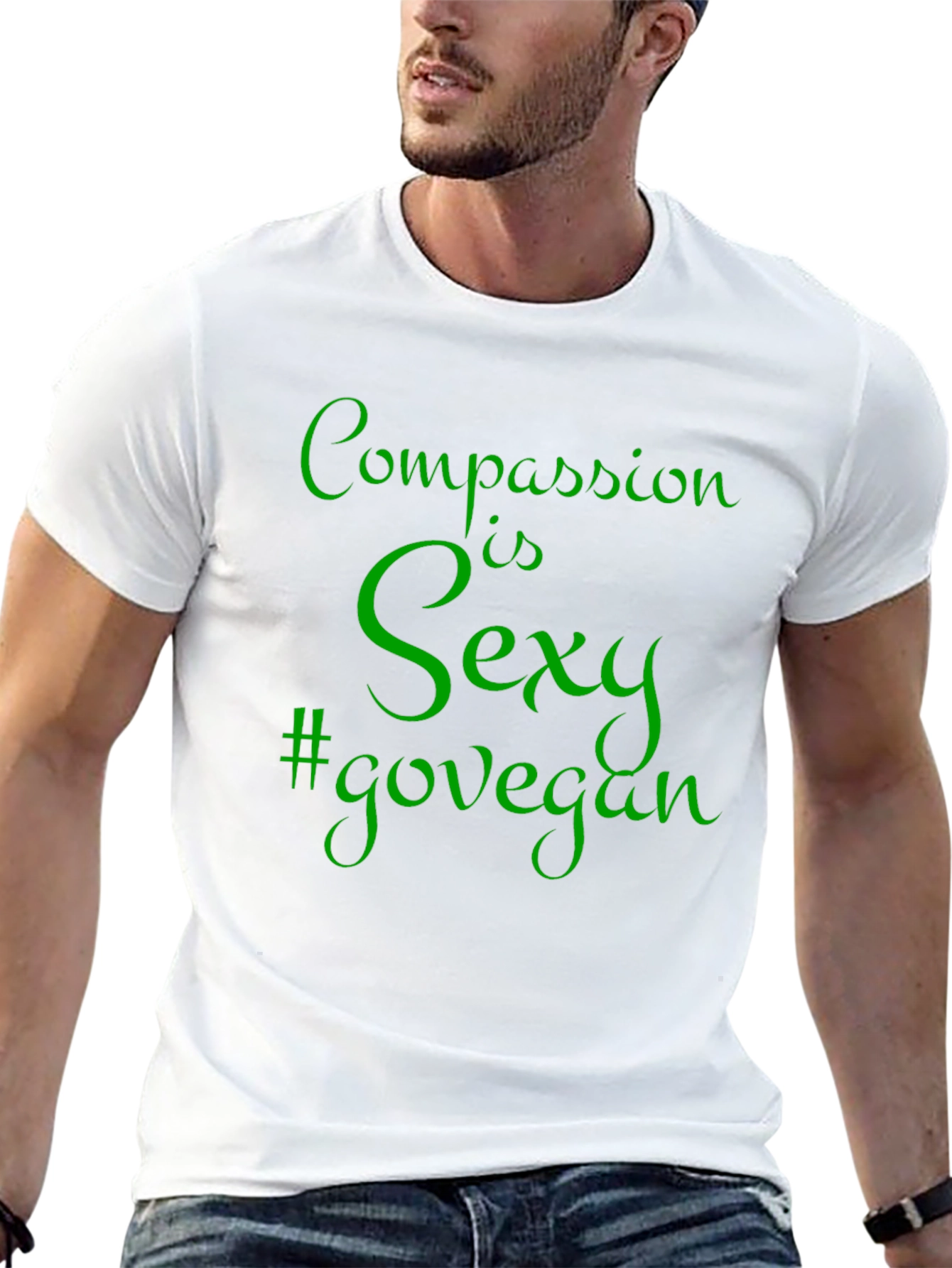 Compassion is Sexy #govegan Mens Black T-Shirt