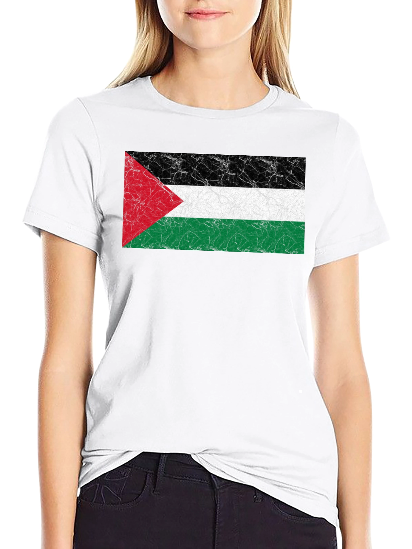 Palestine Flag T-Shirt - Black - Soft Cotton Blend
