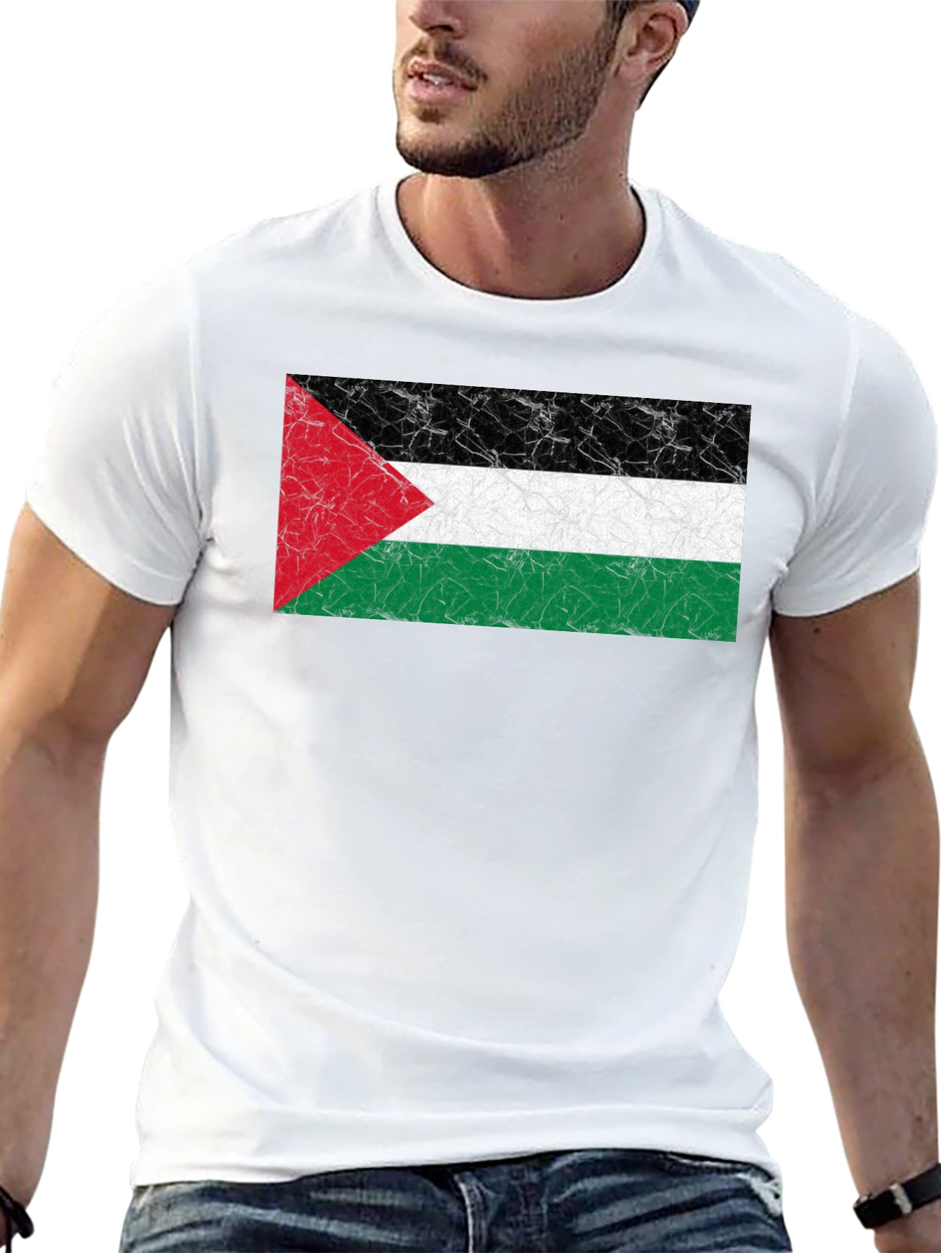Palestine Flag T-Shirt - Black - Soft Cotton Blend