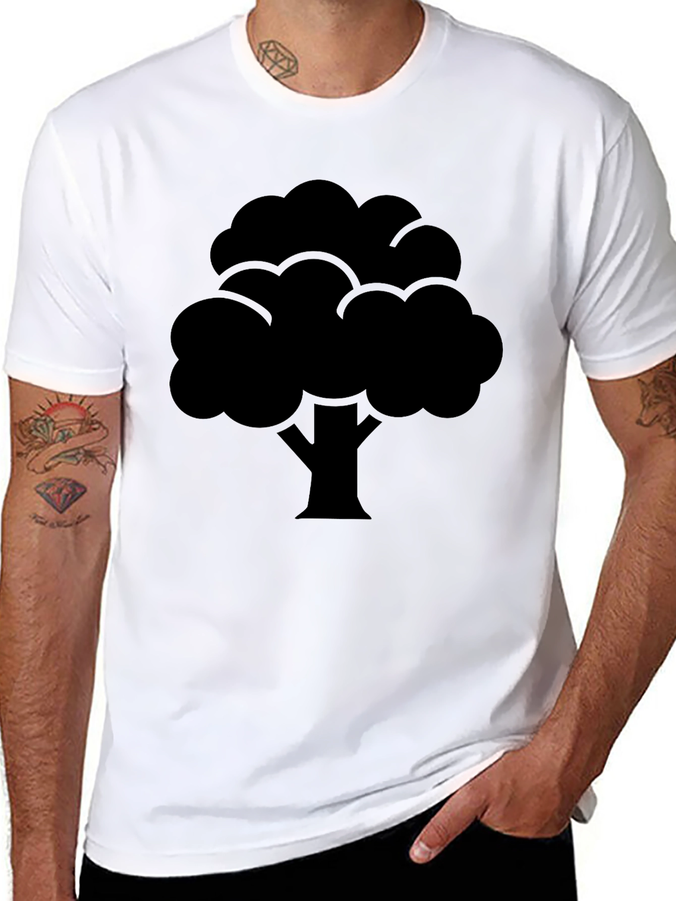 Black Tree Graphic Tee - Nature Inspired Design