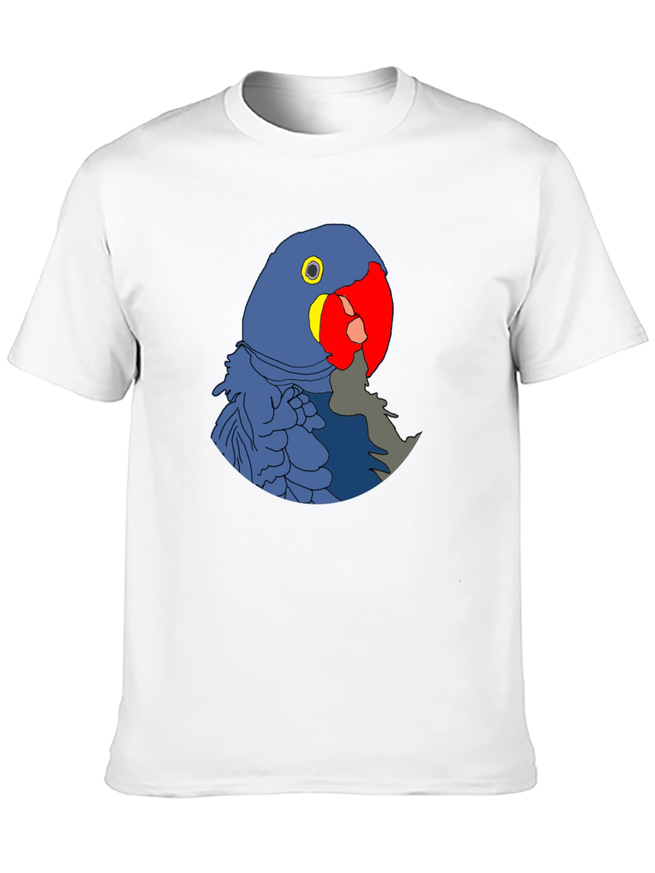 Blue Parrot Graphic Print Black T-Shirt