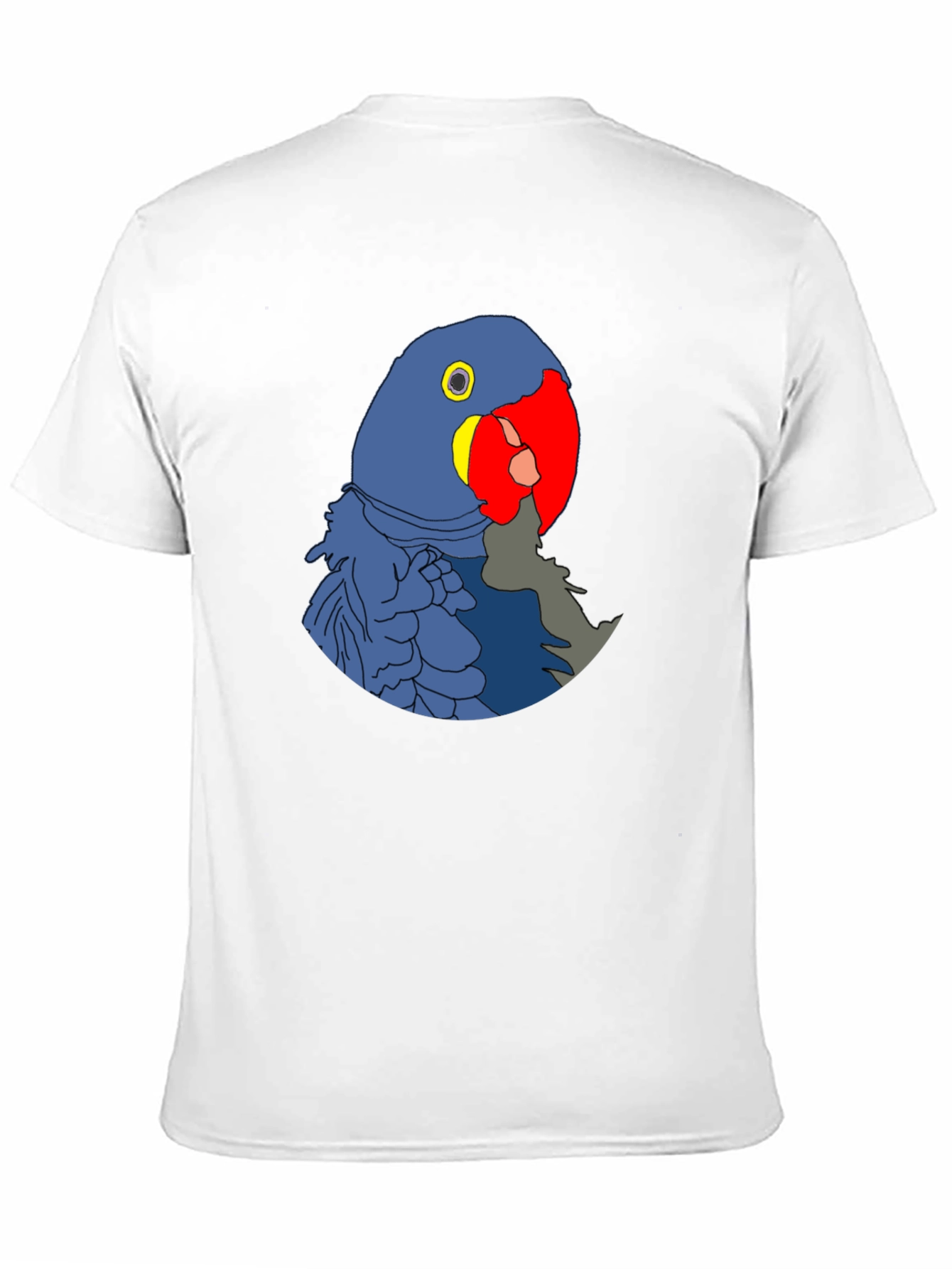 Blue Parrot Graphic Print Black T-Shirt