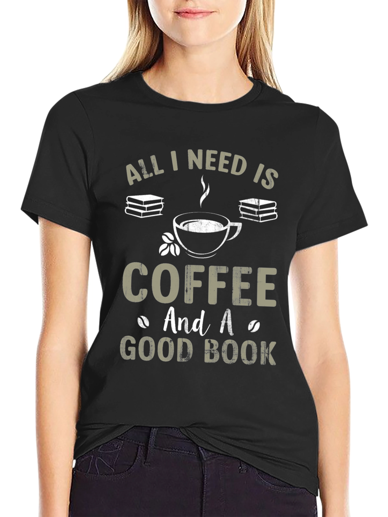 Coffee and Good Book Graphic T-Shirt